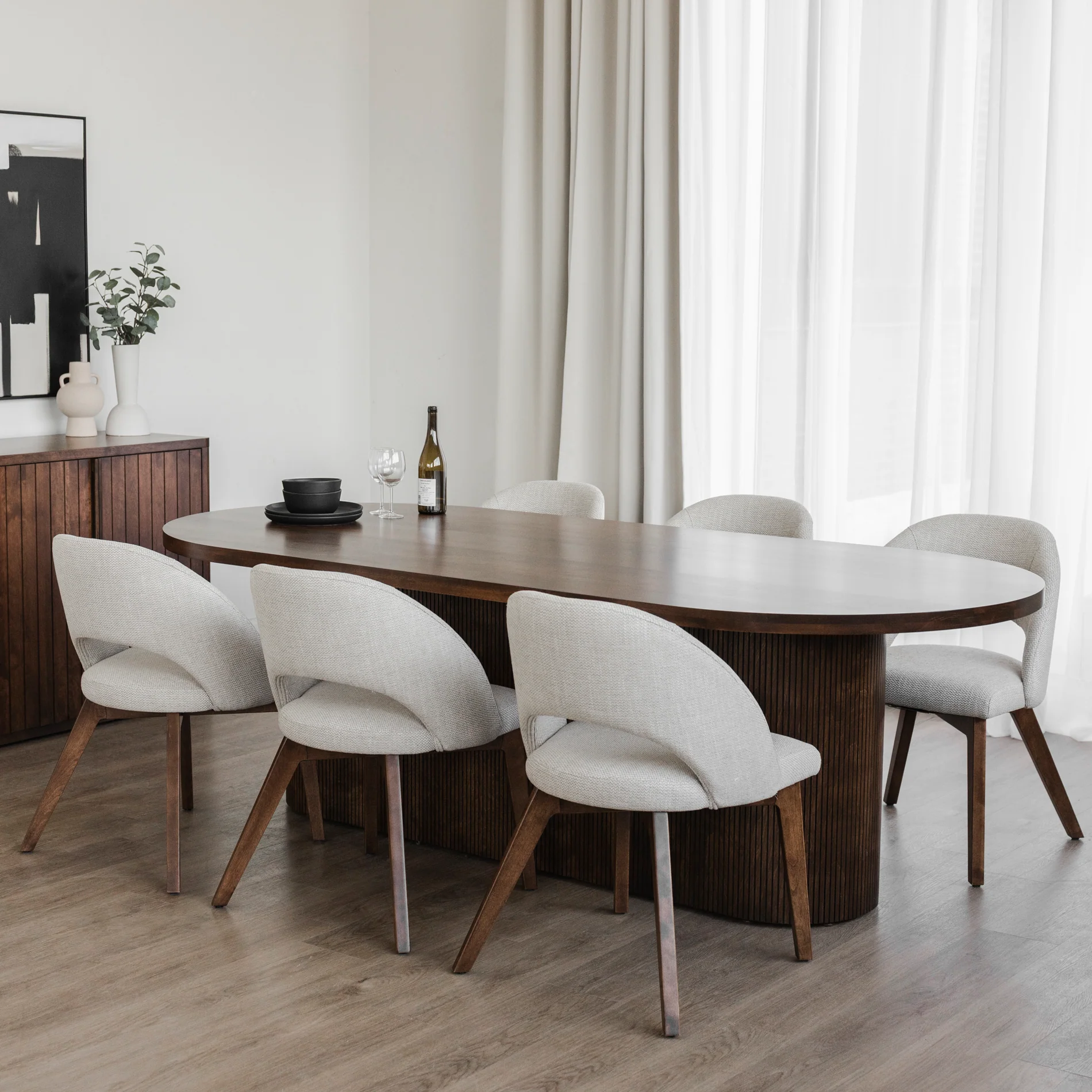Chaise de cuisine en tissu reflet d'argent - Beth - Image 12