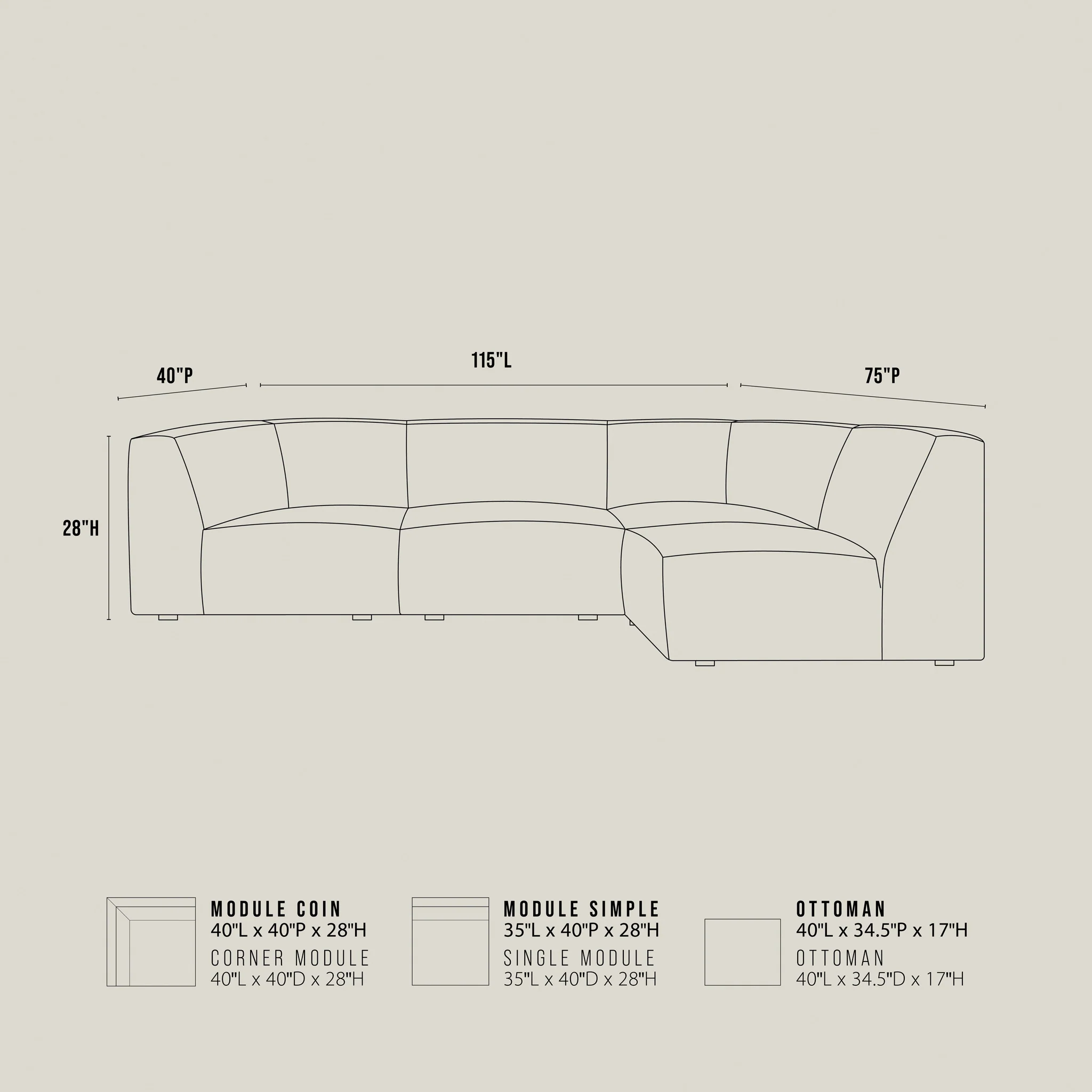 Modulaire en cuir cognac - Maverick - Image 6