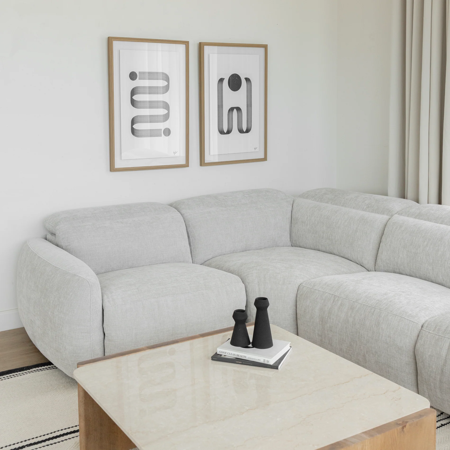 Sectionnel inclinable en tissu duvet d'oie - Austin - Image 12
