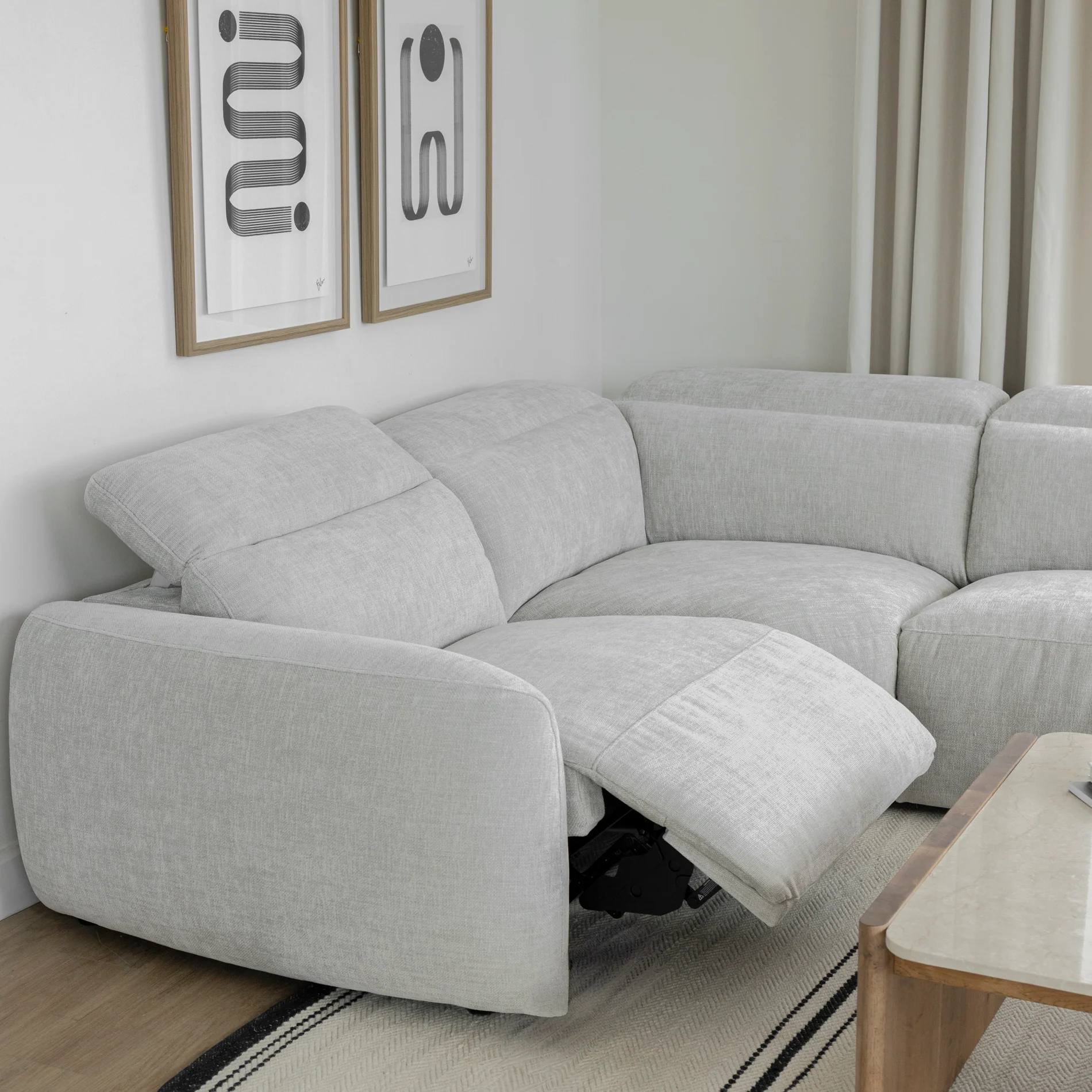 Sectionnel inclinable en tissu duvet d'oie - Austin - Image 14