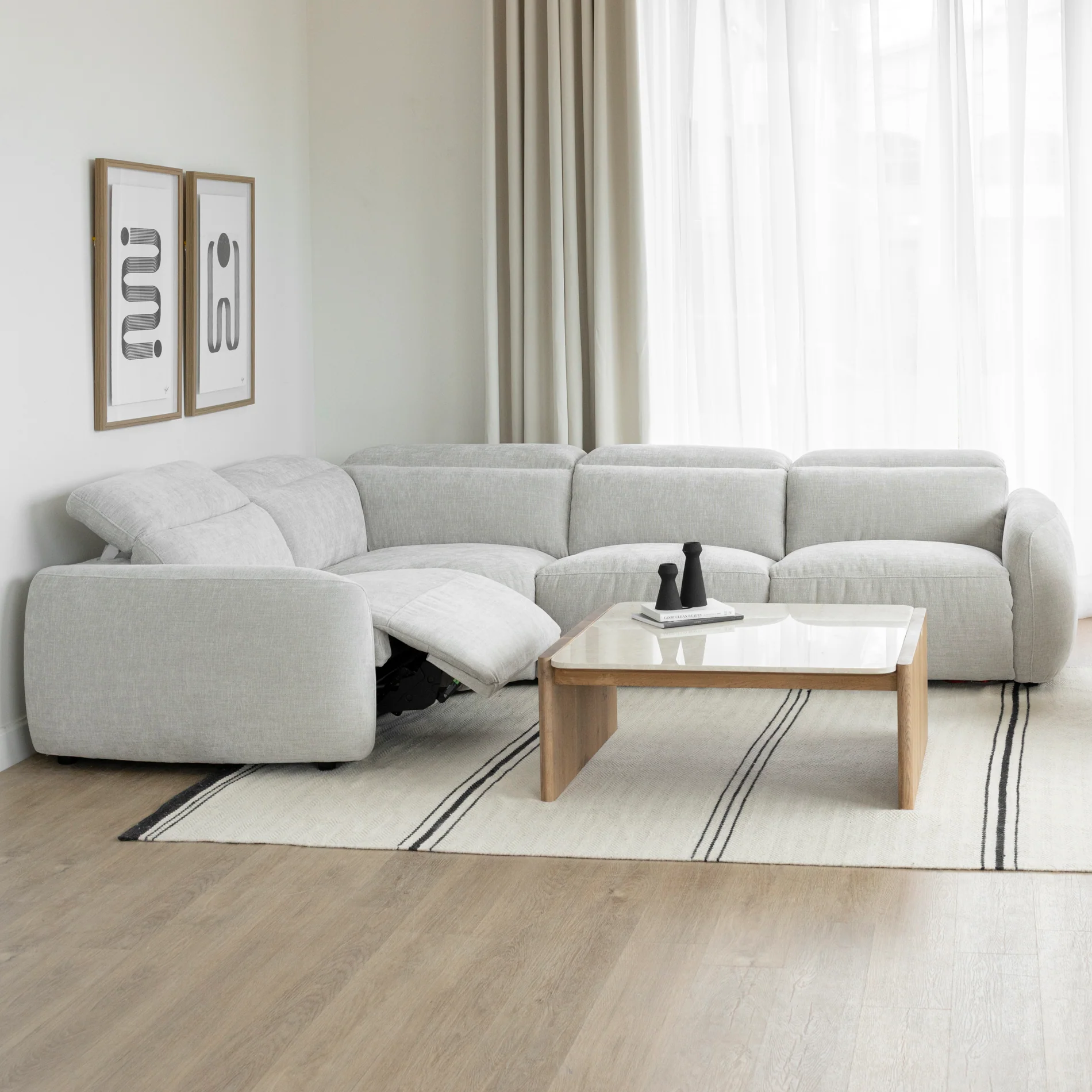 Sectionnel inclinable en tissu duvet d'oie - Austin - Image 16