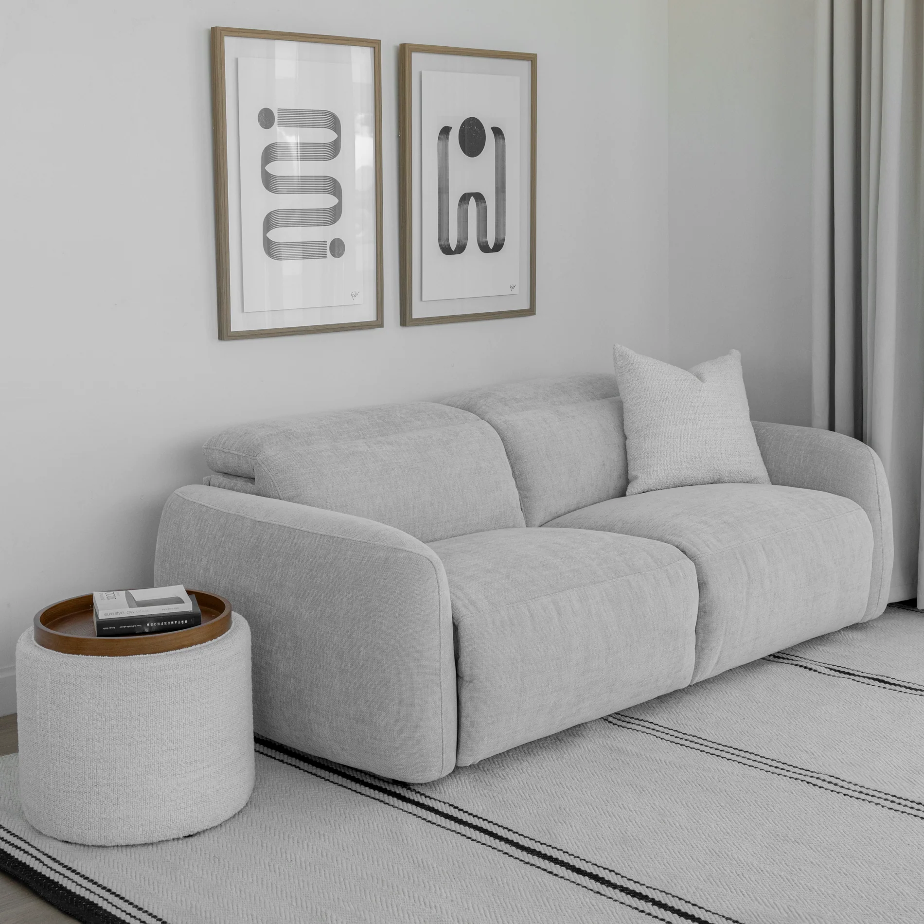 Sectionnel inclinable en tissu duvet d'oie - Austin - Image 20