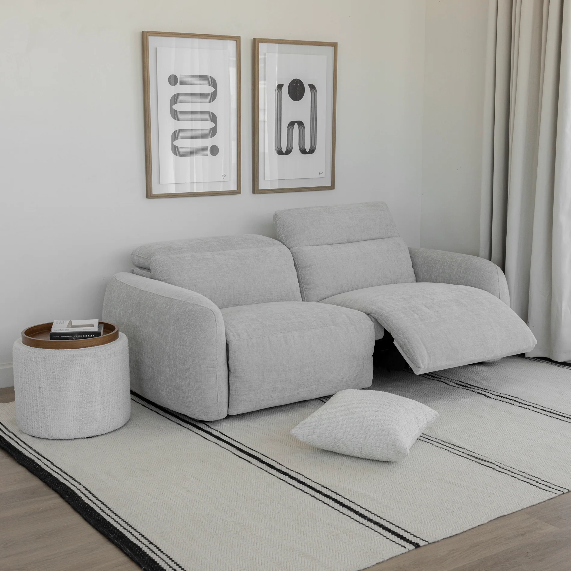 Sectionnel inclinable en tissu duvet d'oie - Austin - Image 25