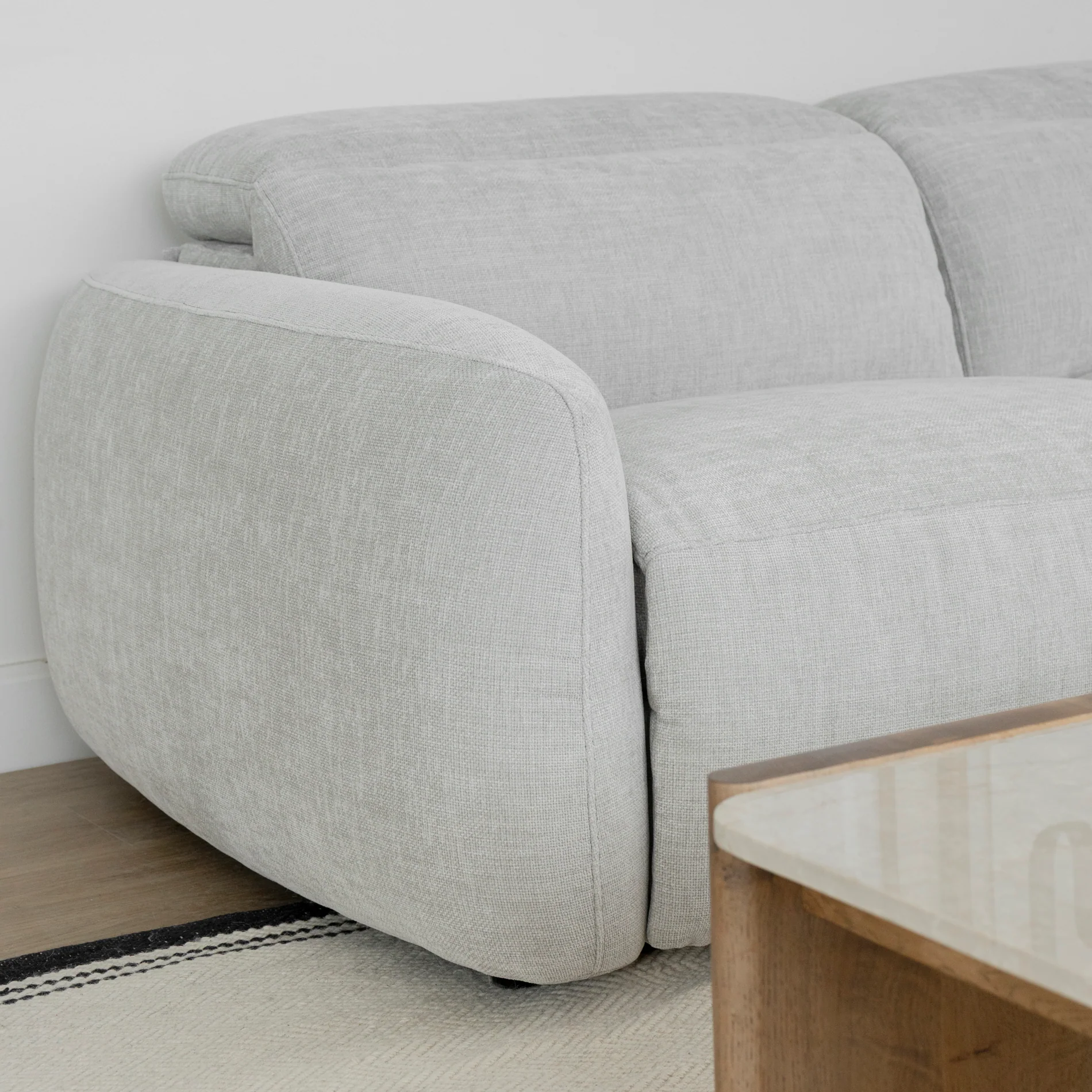 Sectionnel inclinable en tissu duvet d'oie - Austin - Image 3