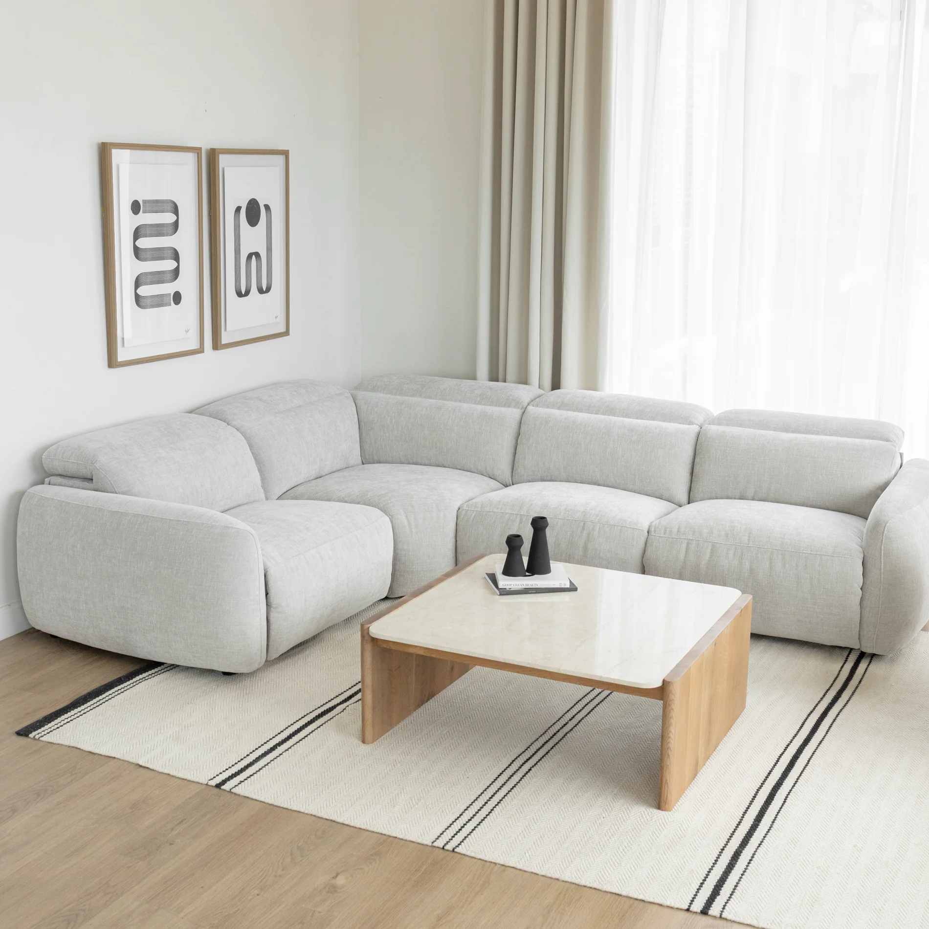Sectionnel inclinable en tissu duvet d'oie - Austin - Image 31