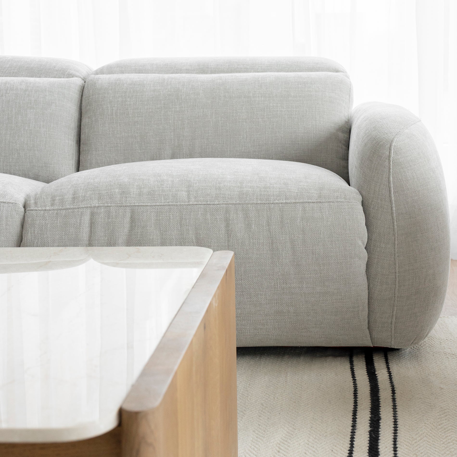 Sectionnel inclinable en tissu duvet d'oie - Austin - Image 4