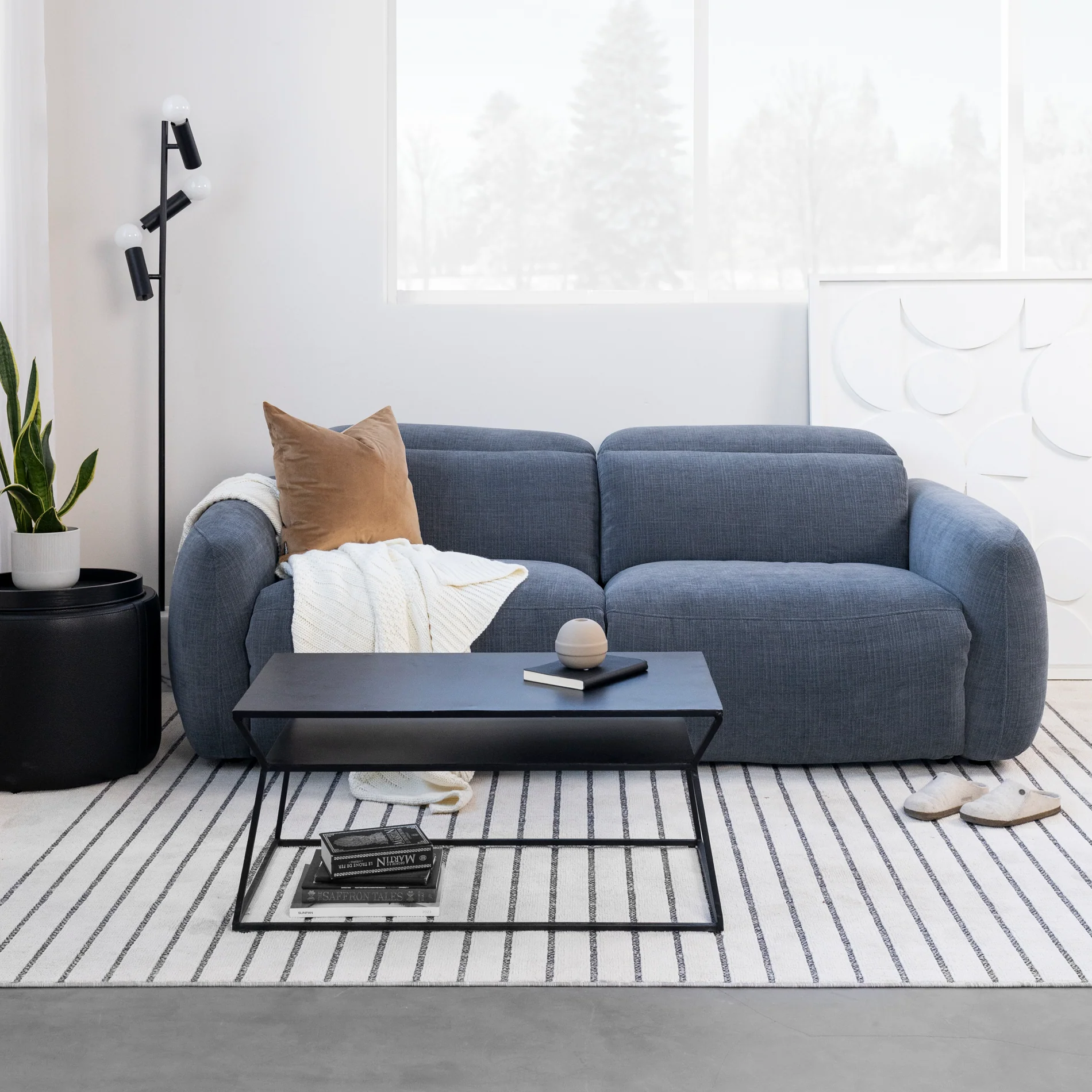 Sectionnel inclinable en tissu indigo - Austin - Image 10