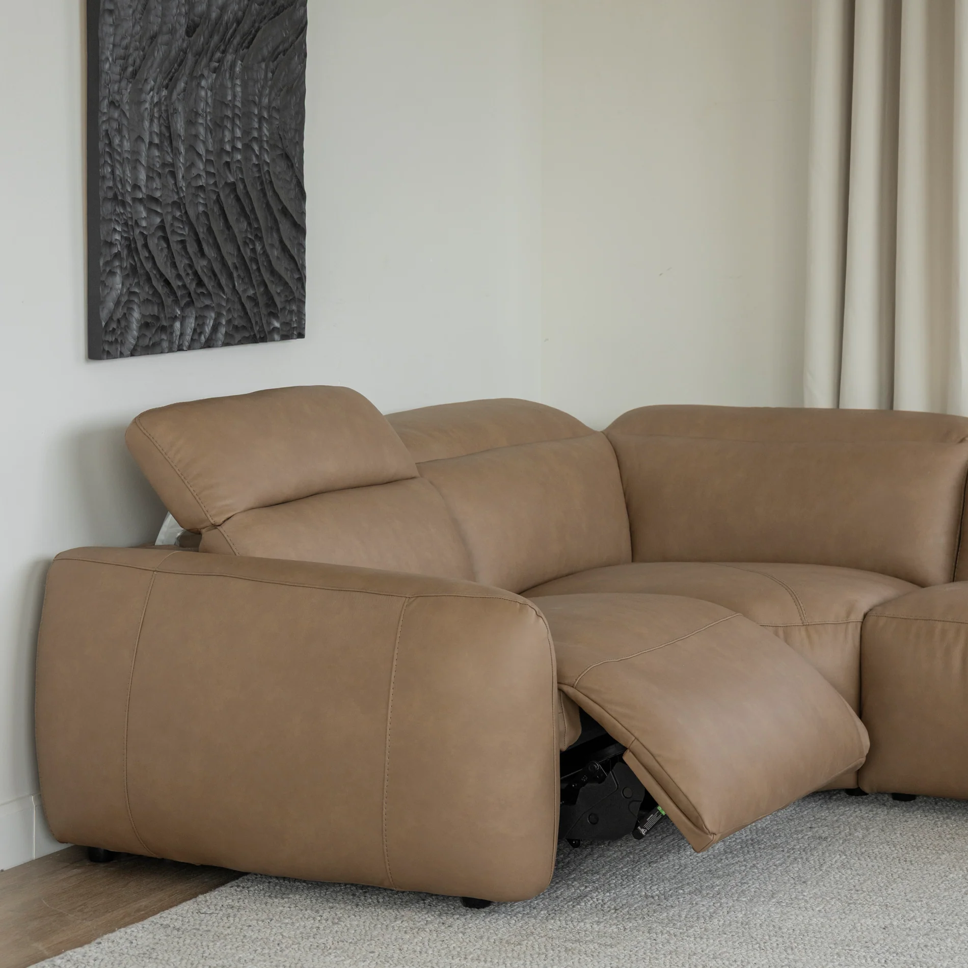 Sectionnel inclinable en cuir café - Austin - Image 10