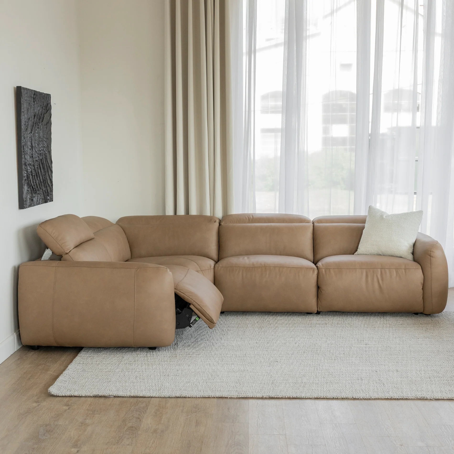 Sectionnel inclinable en cuir café - Austin - Image 11
