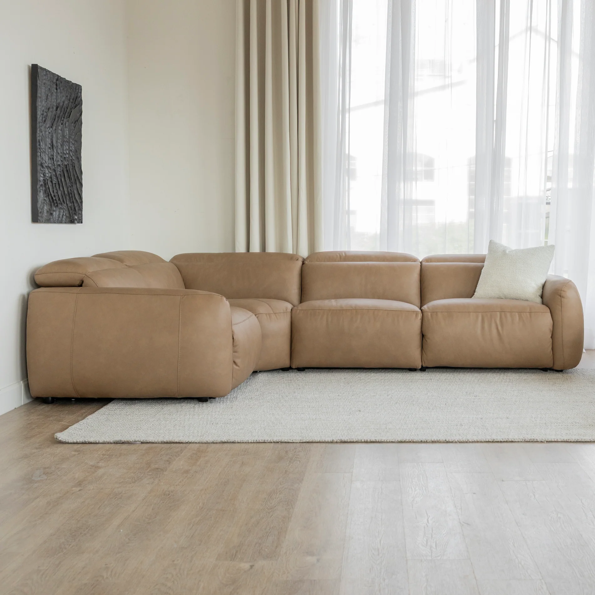 Sectionnel inclinable en cuir café - Austin - Image 13