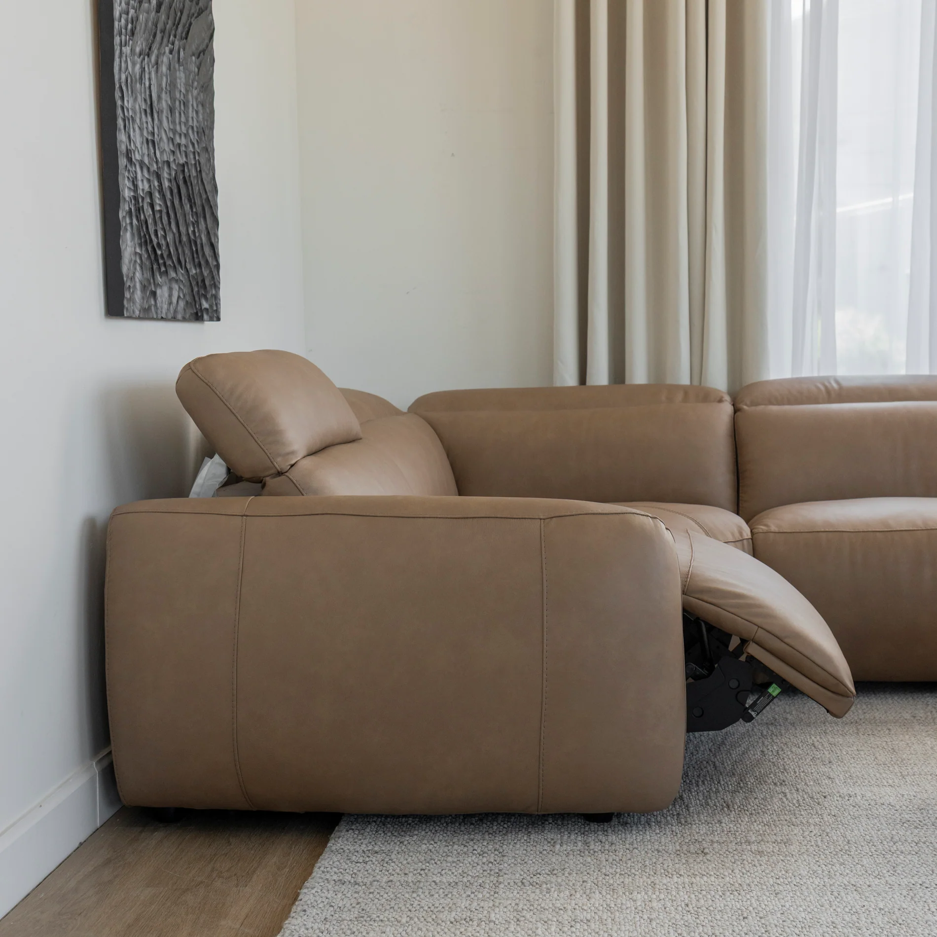 Sectionnel inclinable en cuir café - Austin - Image 14