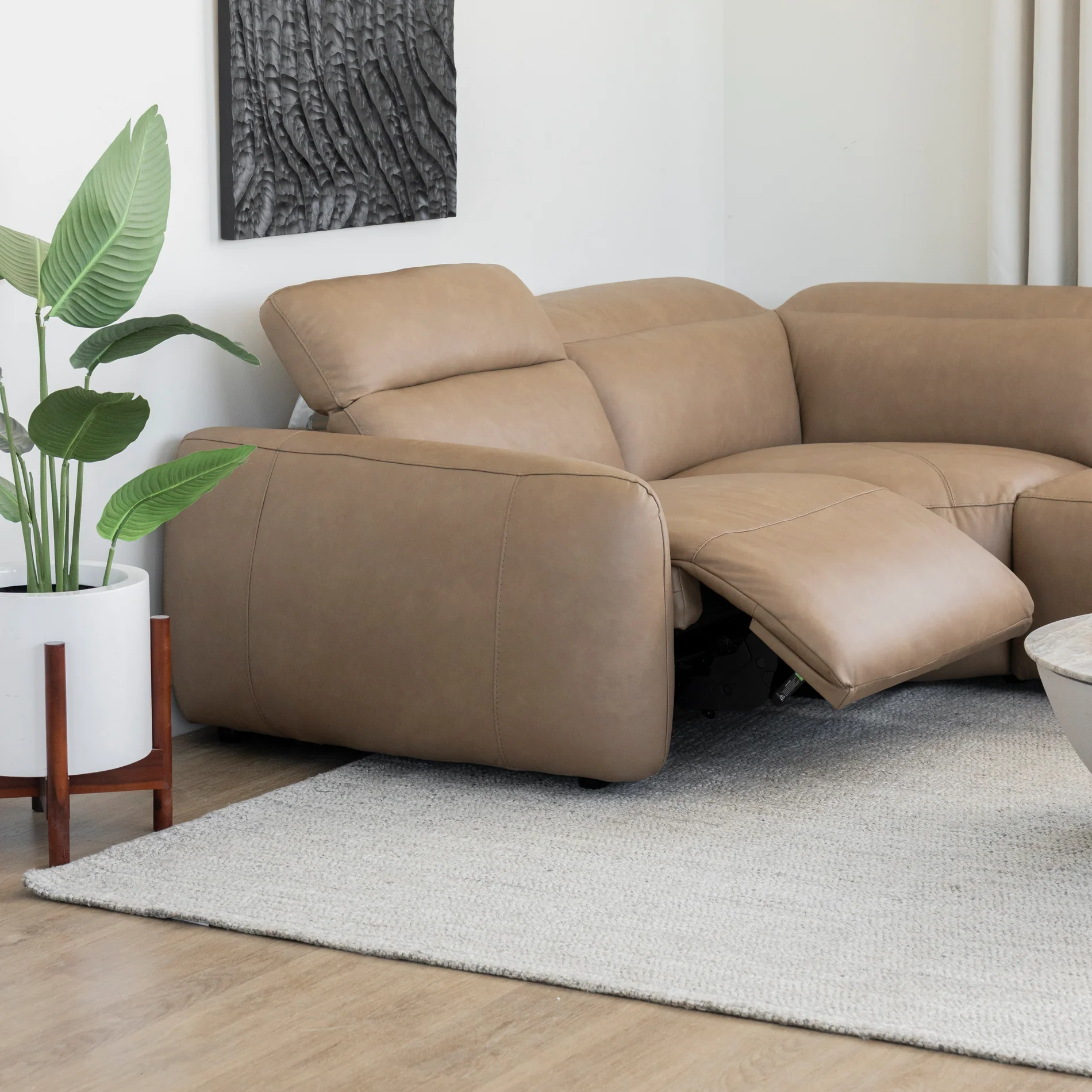 Sectionnel inclinable en cuir café - Austin - Image 17