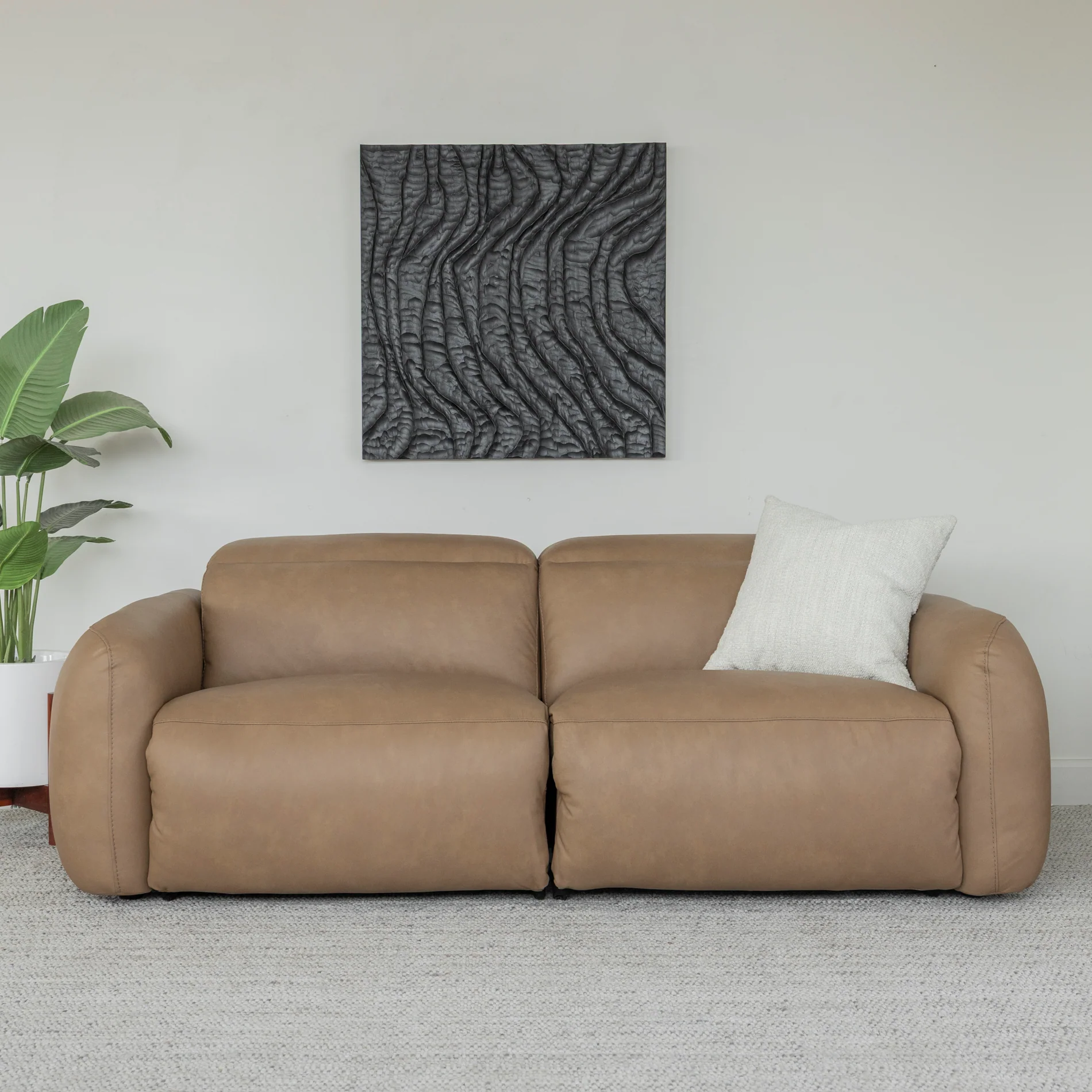 Sectionnel inclinable en cuir café - Austin - Image 19