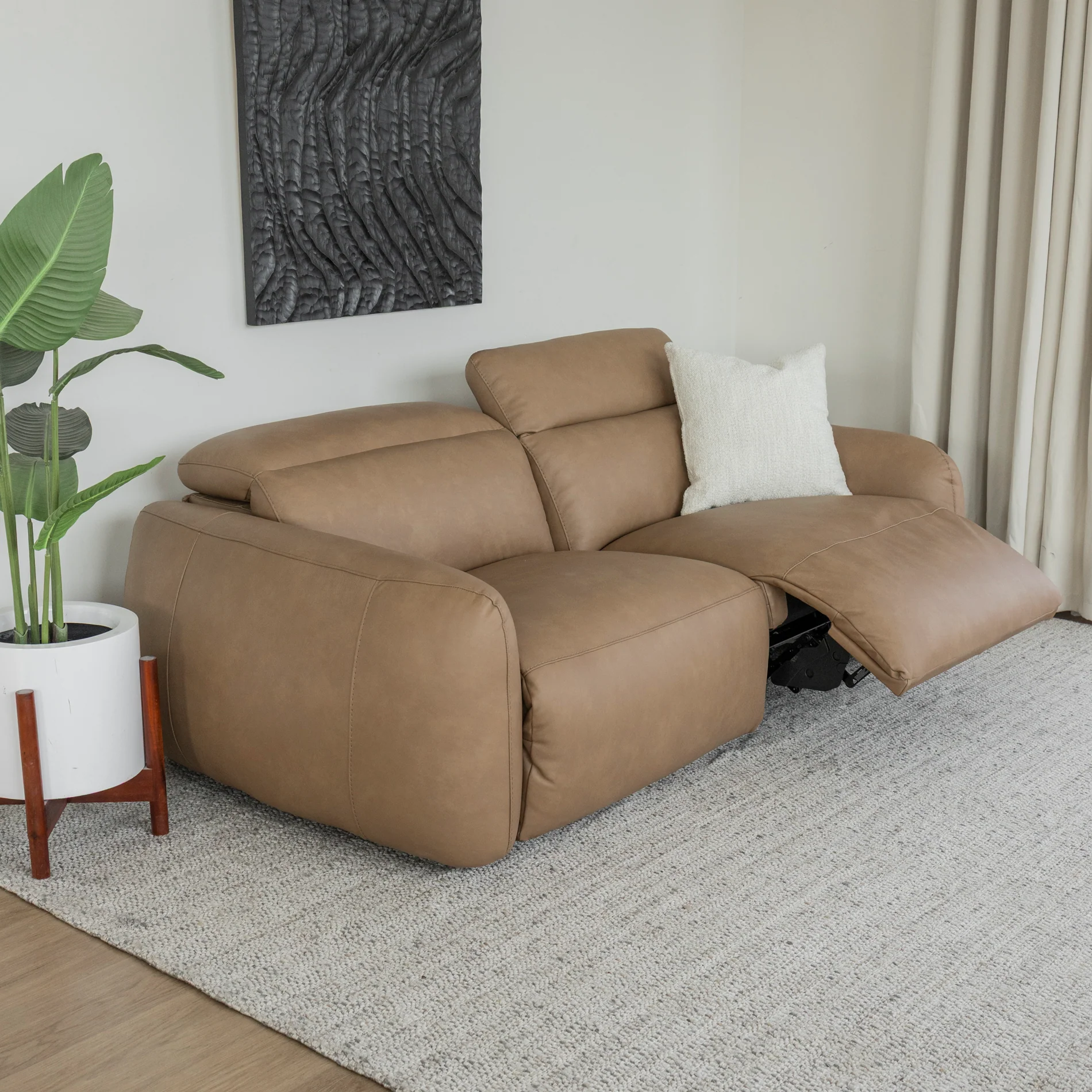 Sectionnel inclinable en cuir café - Austin - Image 21