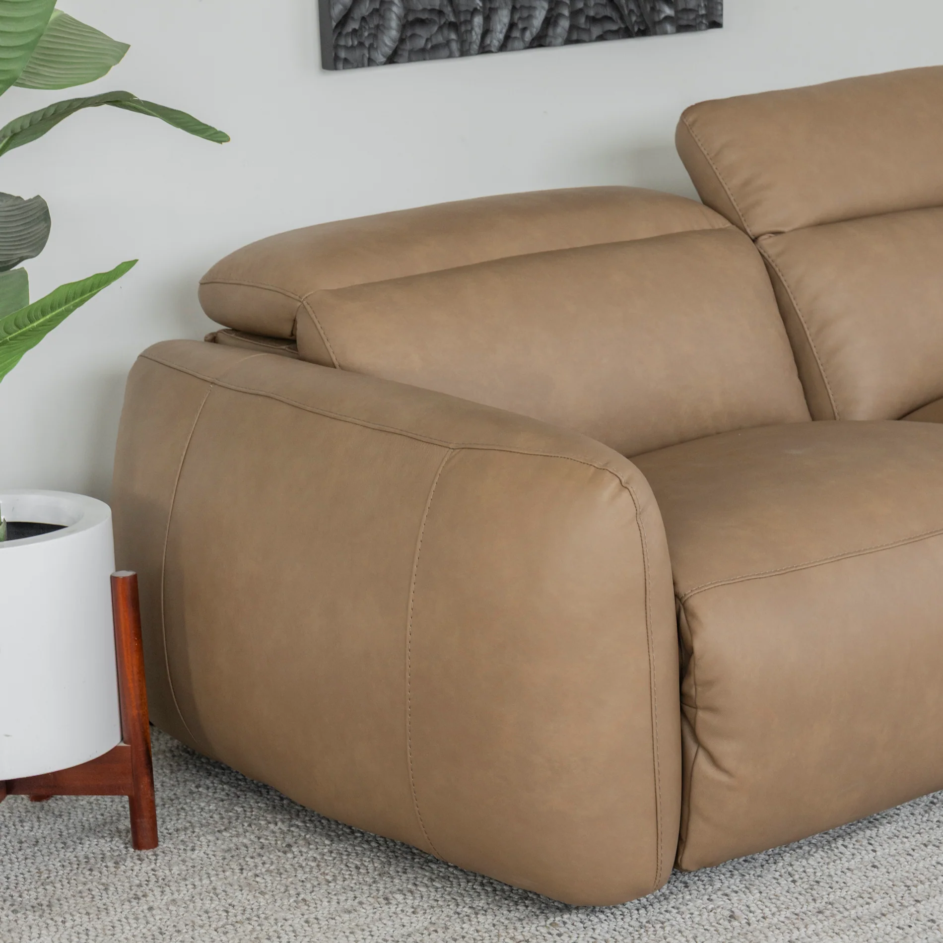 Sectionnel inclinable en cuir café - Austin - Image 22