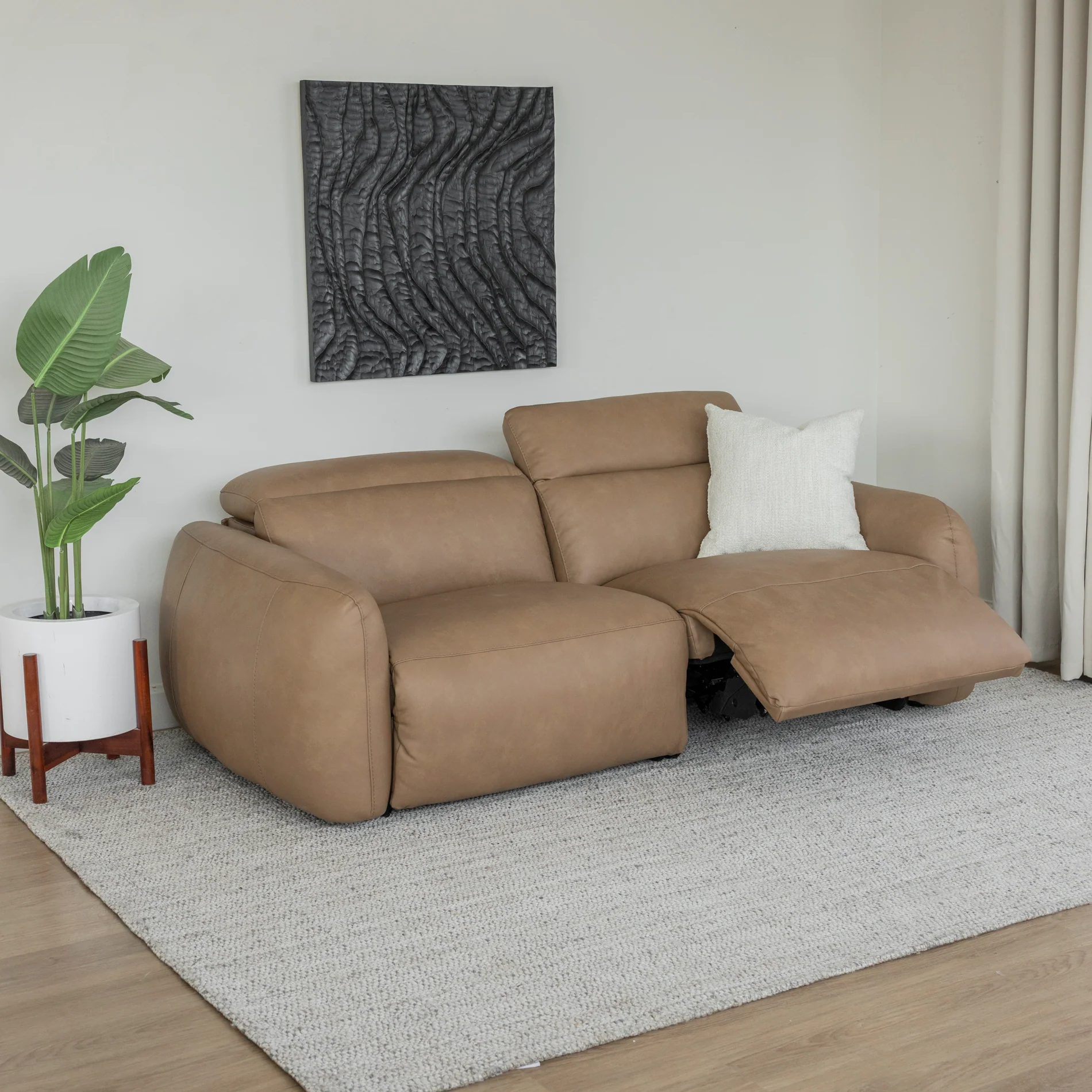 Sectionnel inclinable en cuir café - Austin - Image 23
