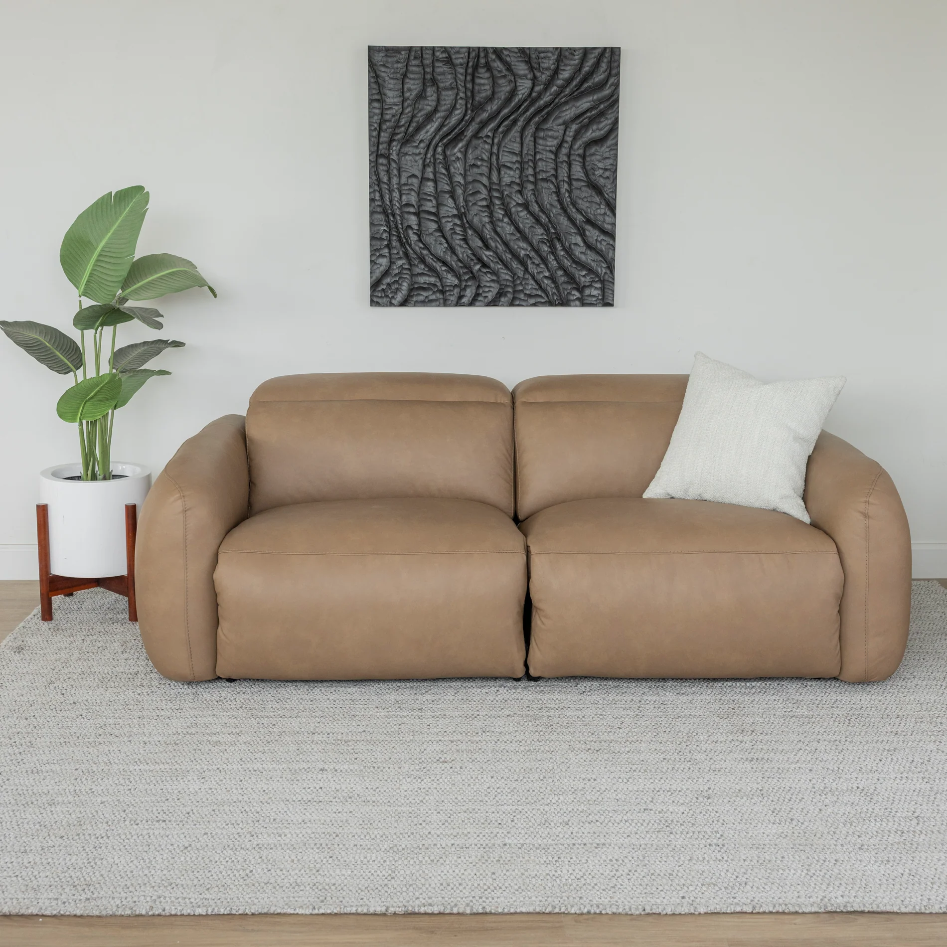 Sectionnel inclinable en cuir café - Austin - Image 24