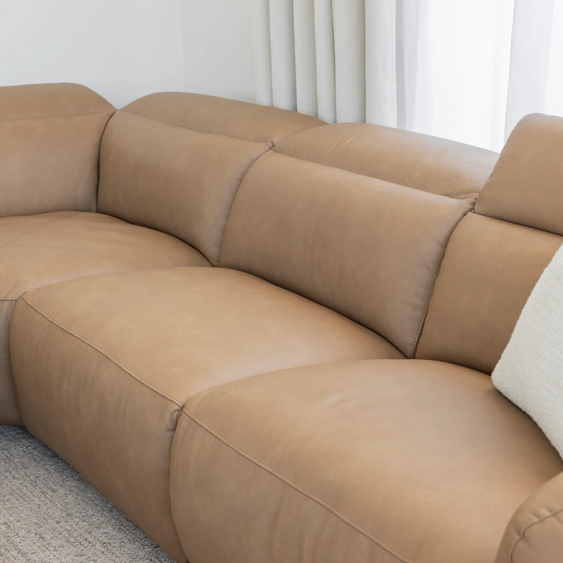 Sectionnel inclinable en cuir café - Austin - Image 3