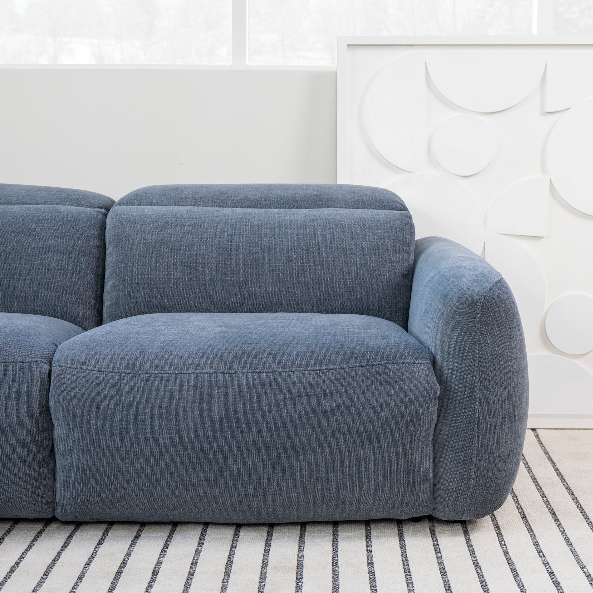 Sectionnel inclinable en tissu indigo - Austin - Image 5
