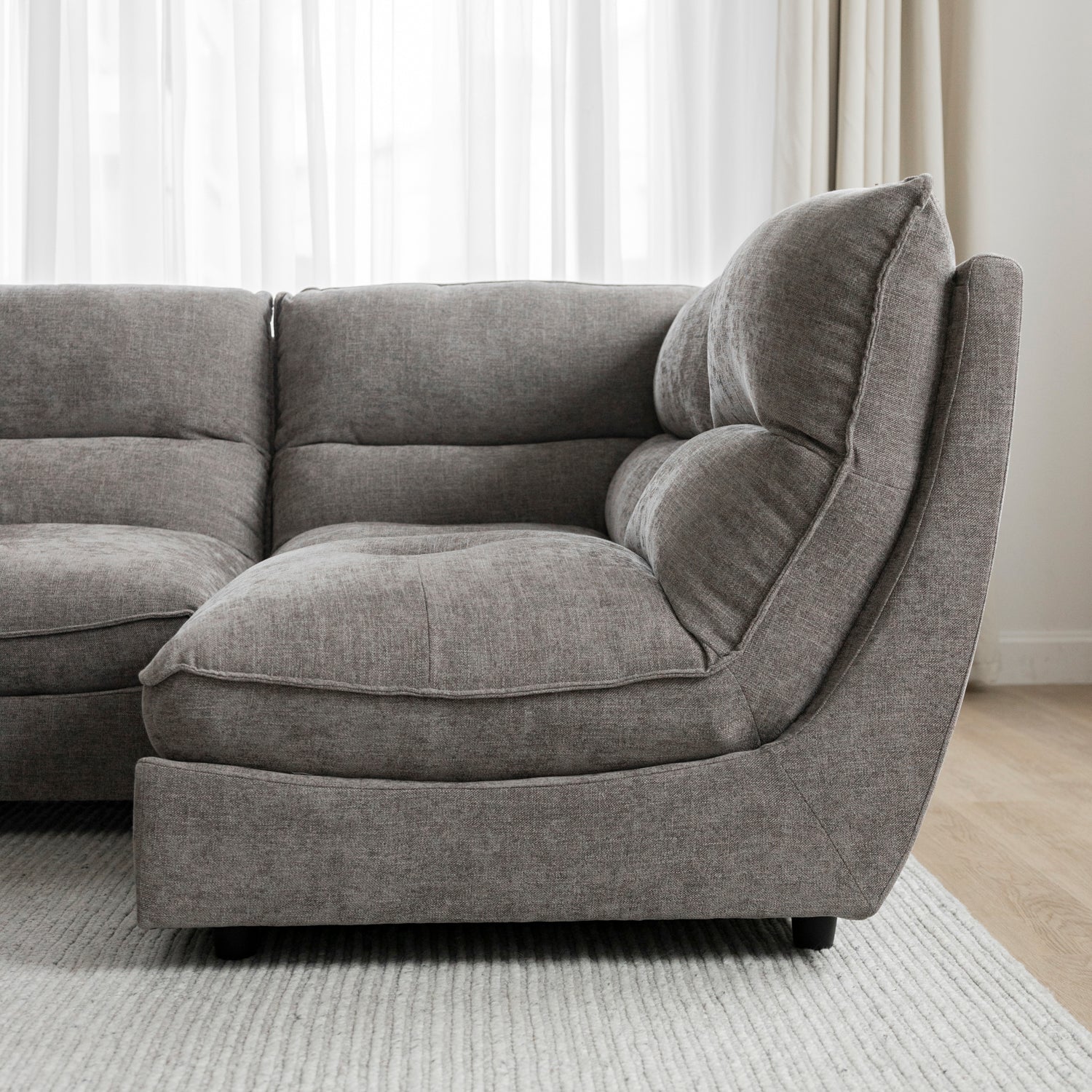 Modulaire en tissu gris fumée - Delano - Image 7