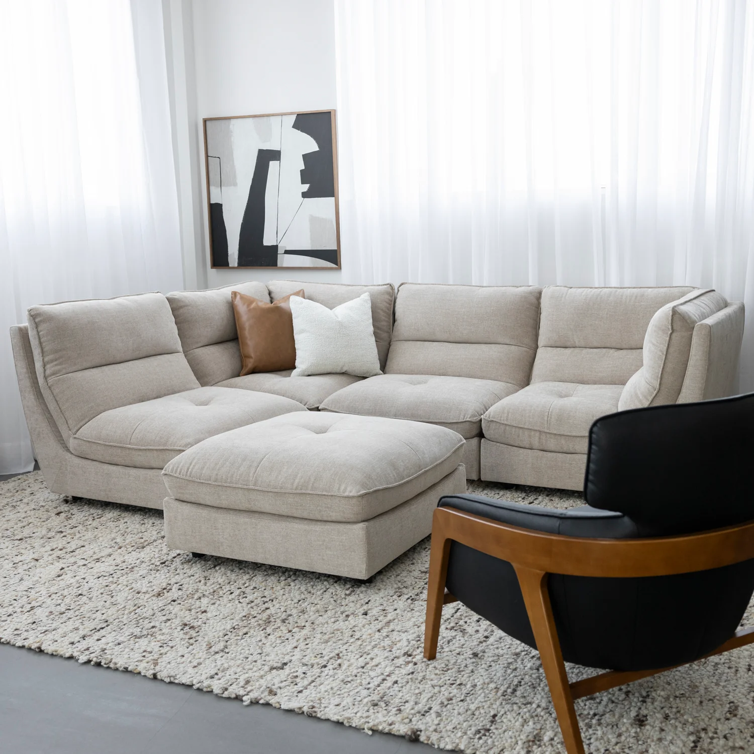 Modulaire en tissu biscotte - Delano - Image 10