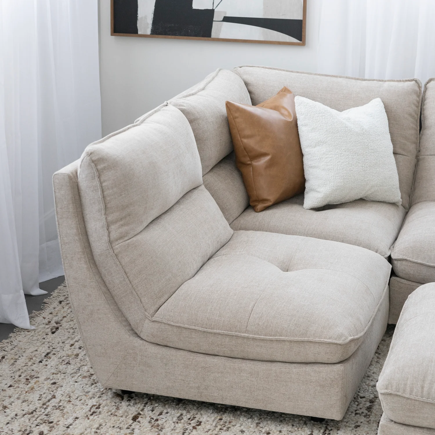 Modulaire en tissu biscotte - Delano - Image 11