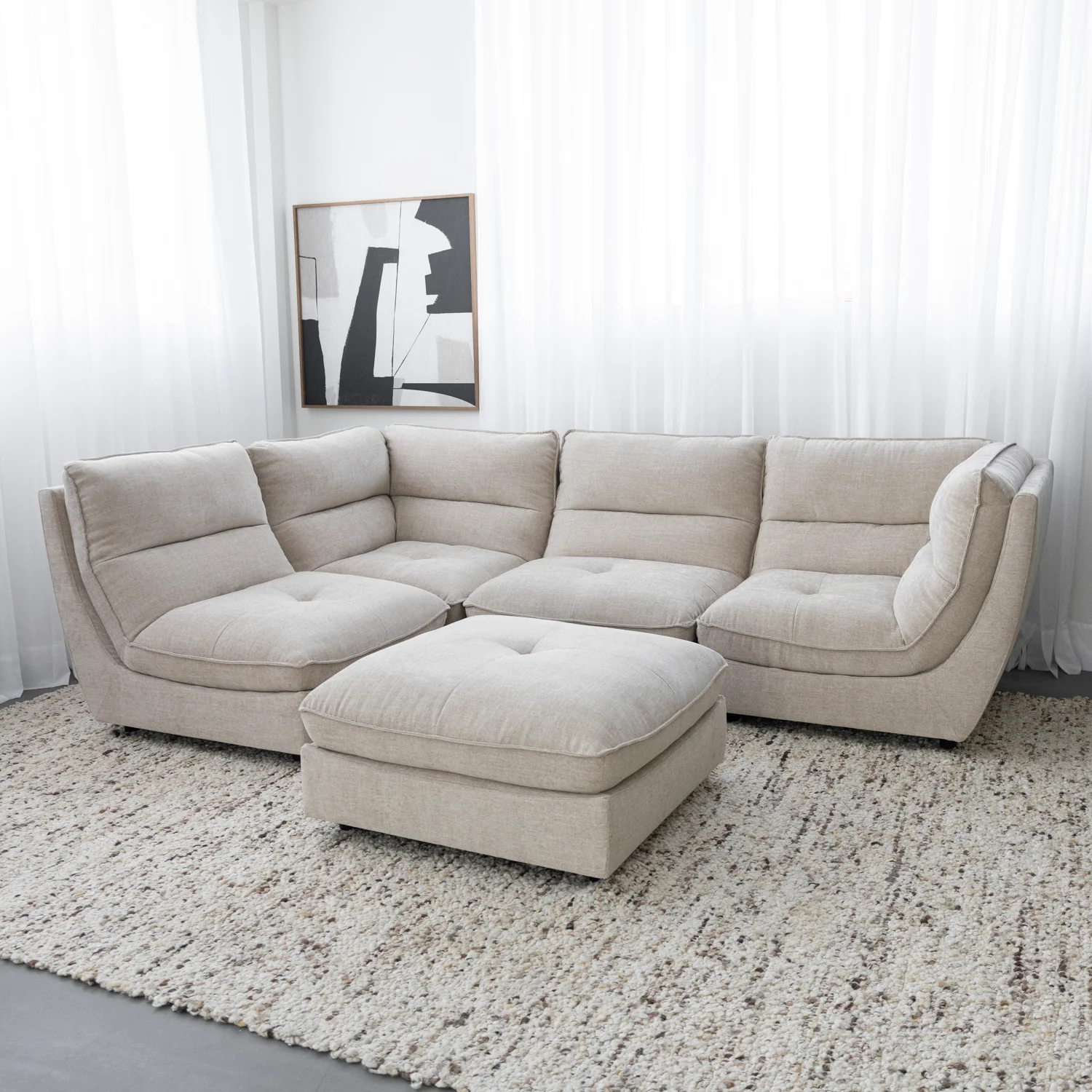 Modulaire en tissu biscotte - Delano - Image 12