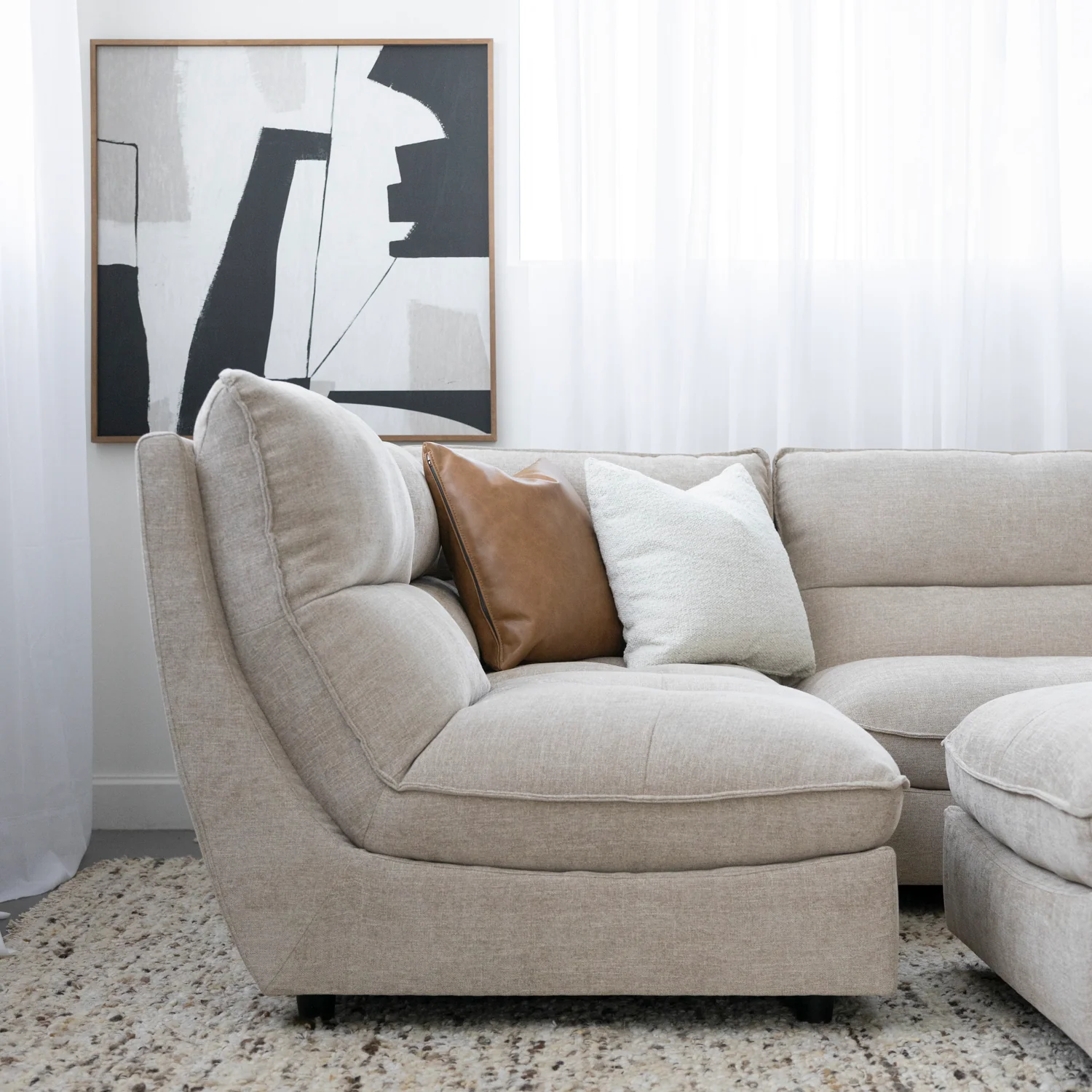 Modulaire en tissu biscotte - Delano - Image 3