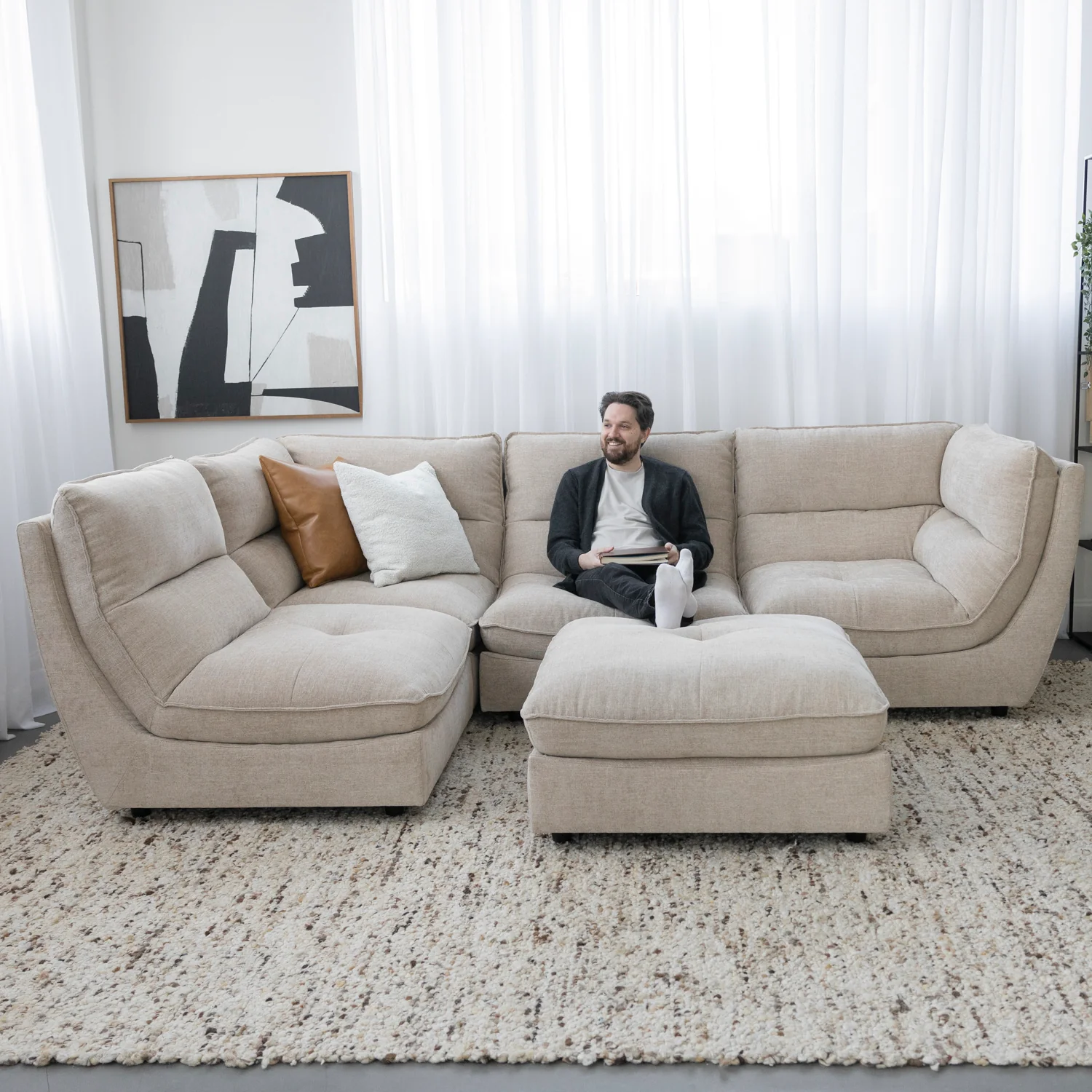 Modulaire en tissu biscotte - Delano - Image 6