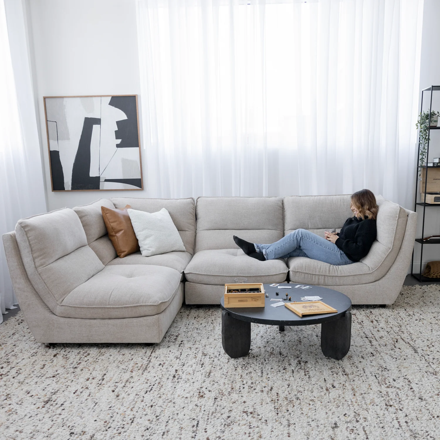 Modulaire en tissu biscotte - Delano - Image 9