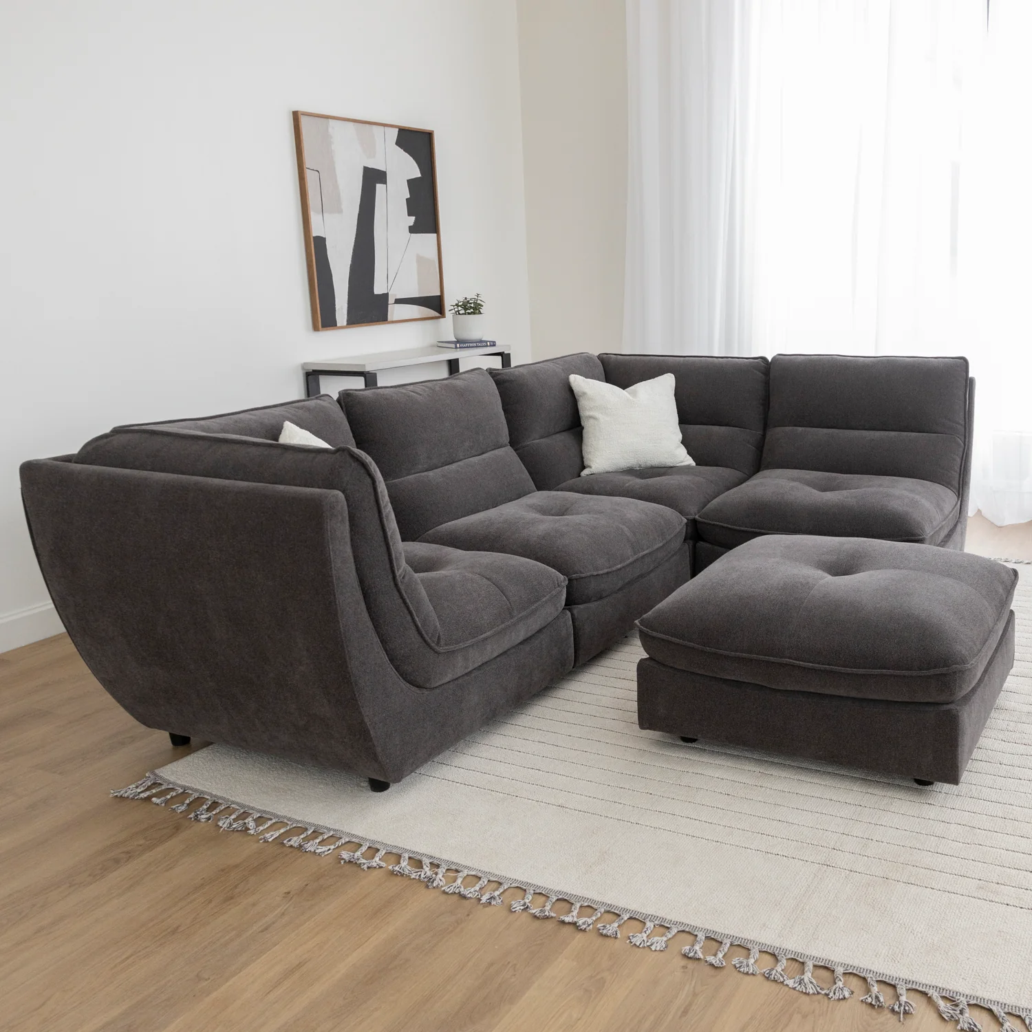 Modulaire en tissu charbon - Delano - Image 11