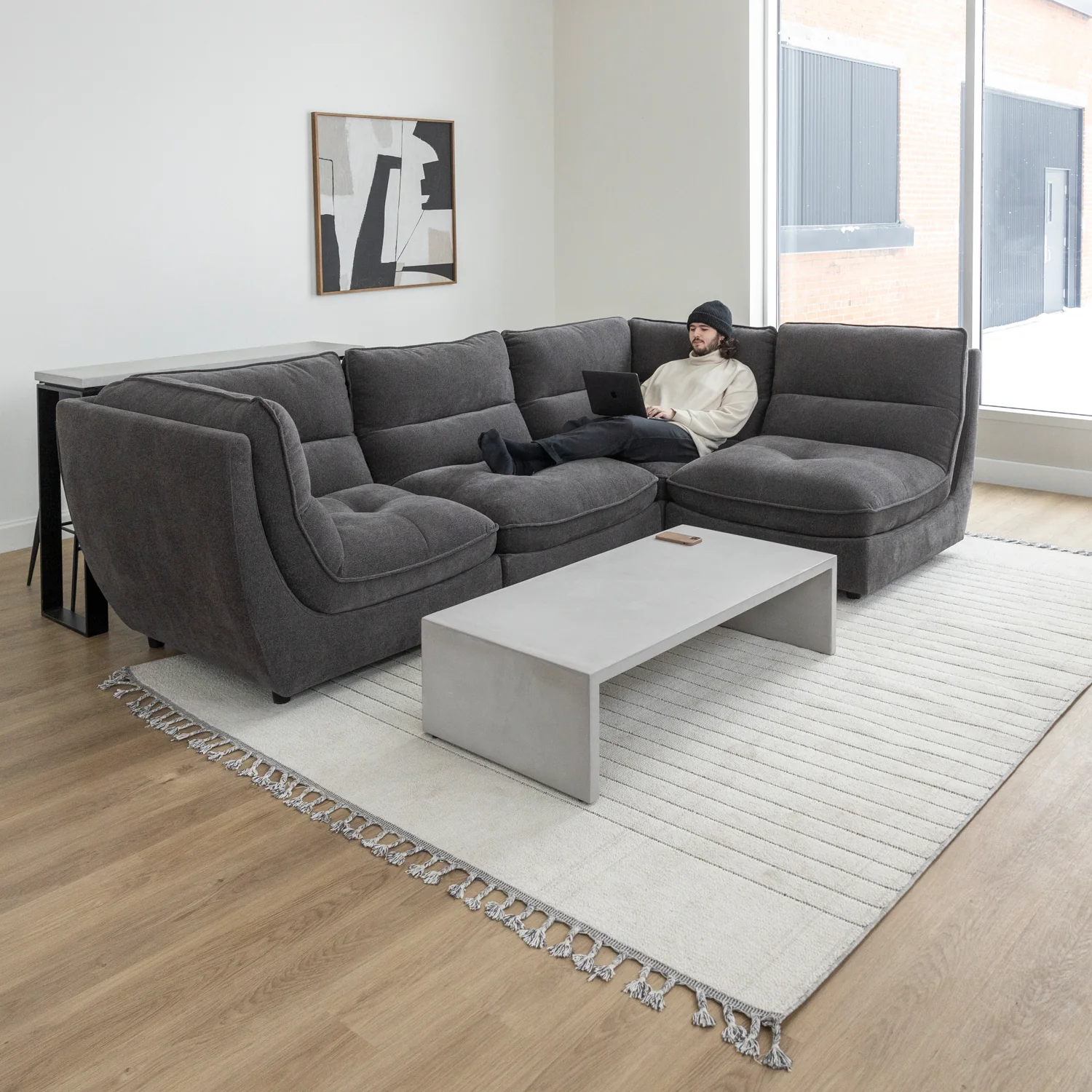Modulaire en tissu charbon - Delano - Image 4