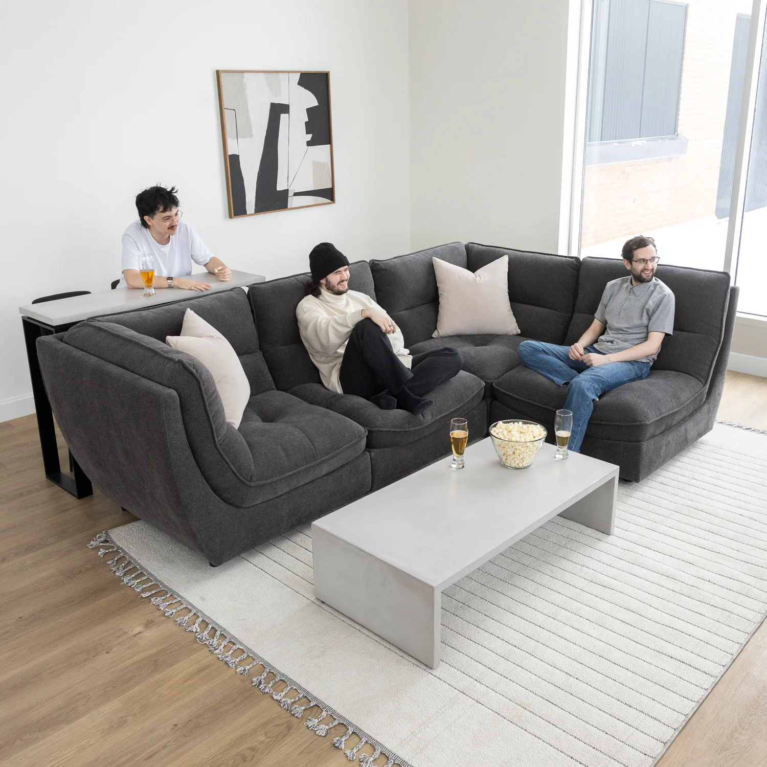 Modulaire en tissu charbon - Delano - Image 7