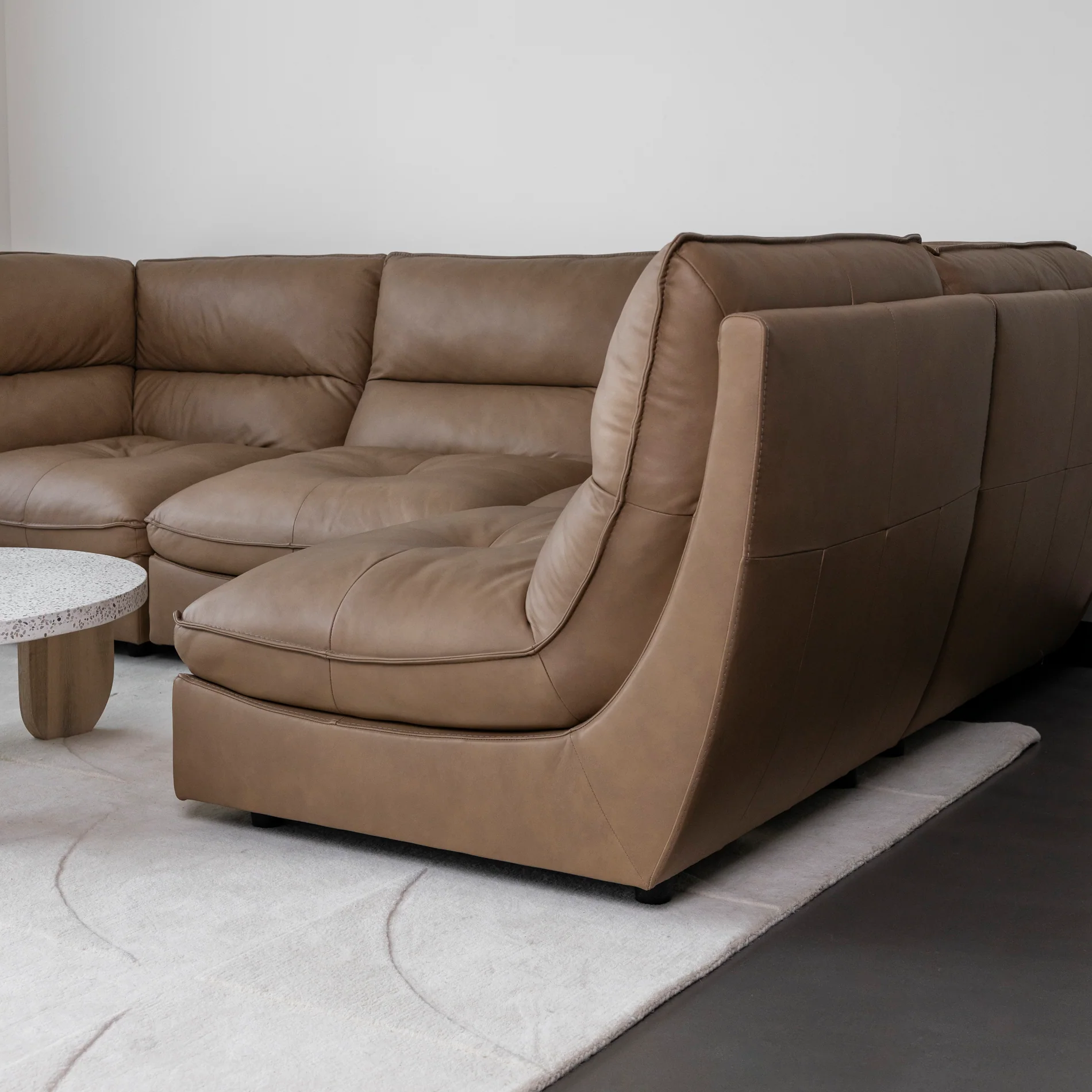 Modulaire en cuir café - Delano - Image 3