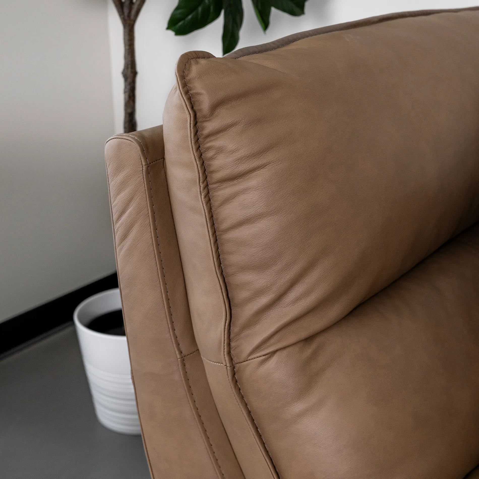 Modulaire en cuir café - Delano - Image 4