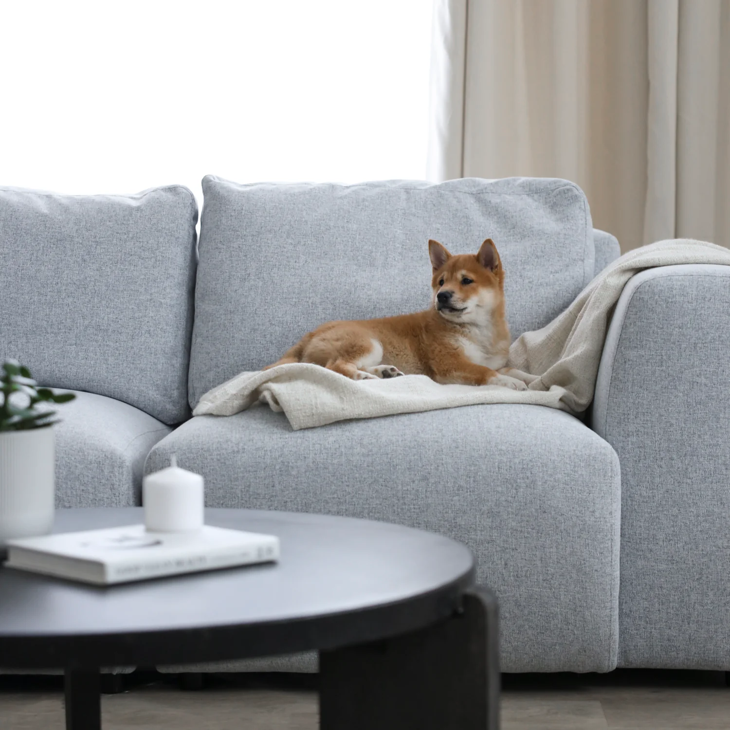 Modulaire en tissu gris doux - Henri - Image 5