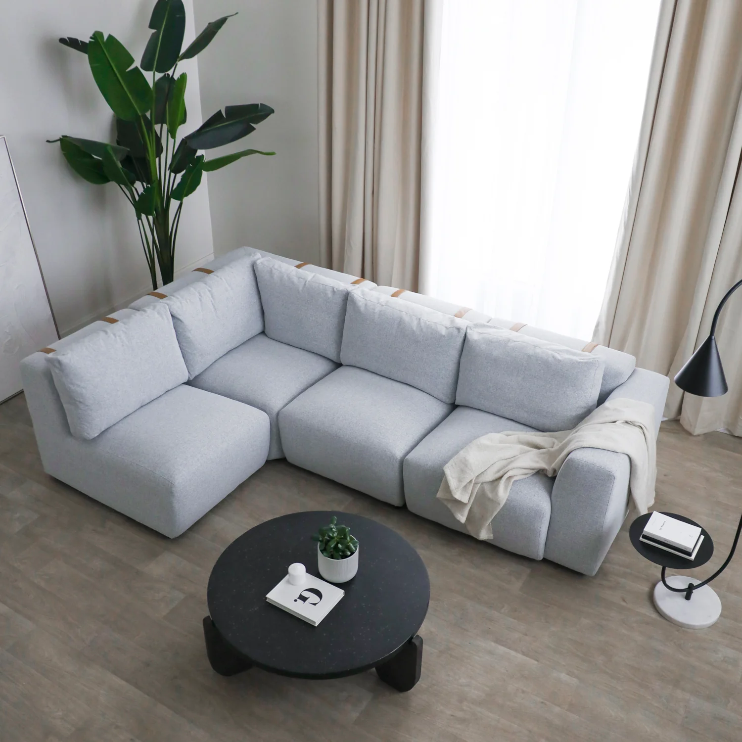 Modulaire en tissu gris doux - Henri - Image 6