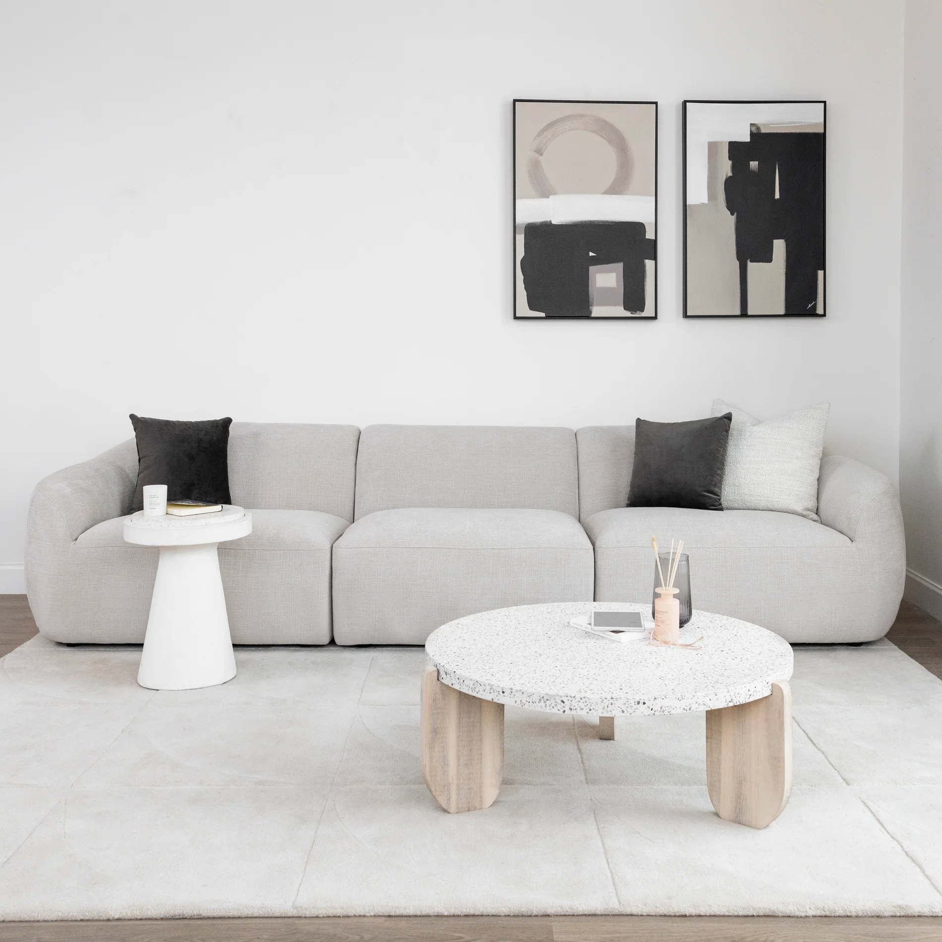 Modulaire en tissu écru - Lowell - Image 11