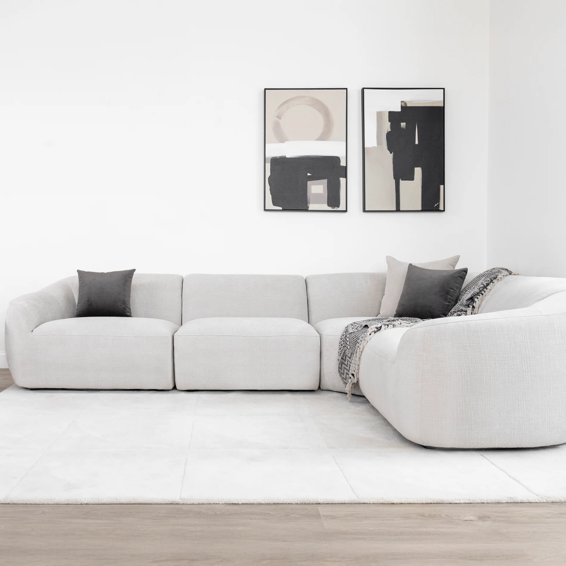 Modulaire en tissu écru - Lowell - Image 6