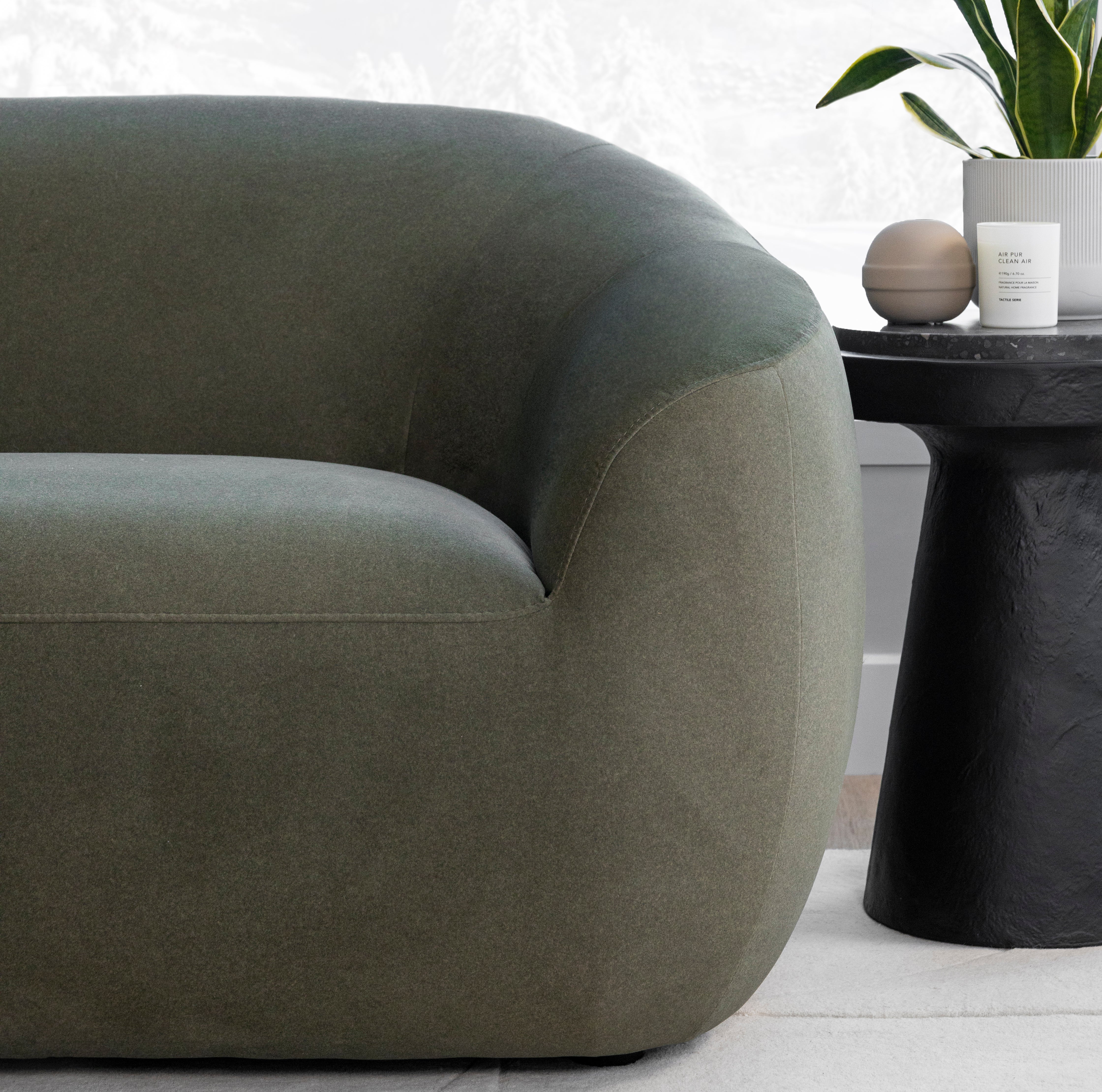 Modulaire en tissu vert feutré - Lowell - Image 4