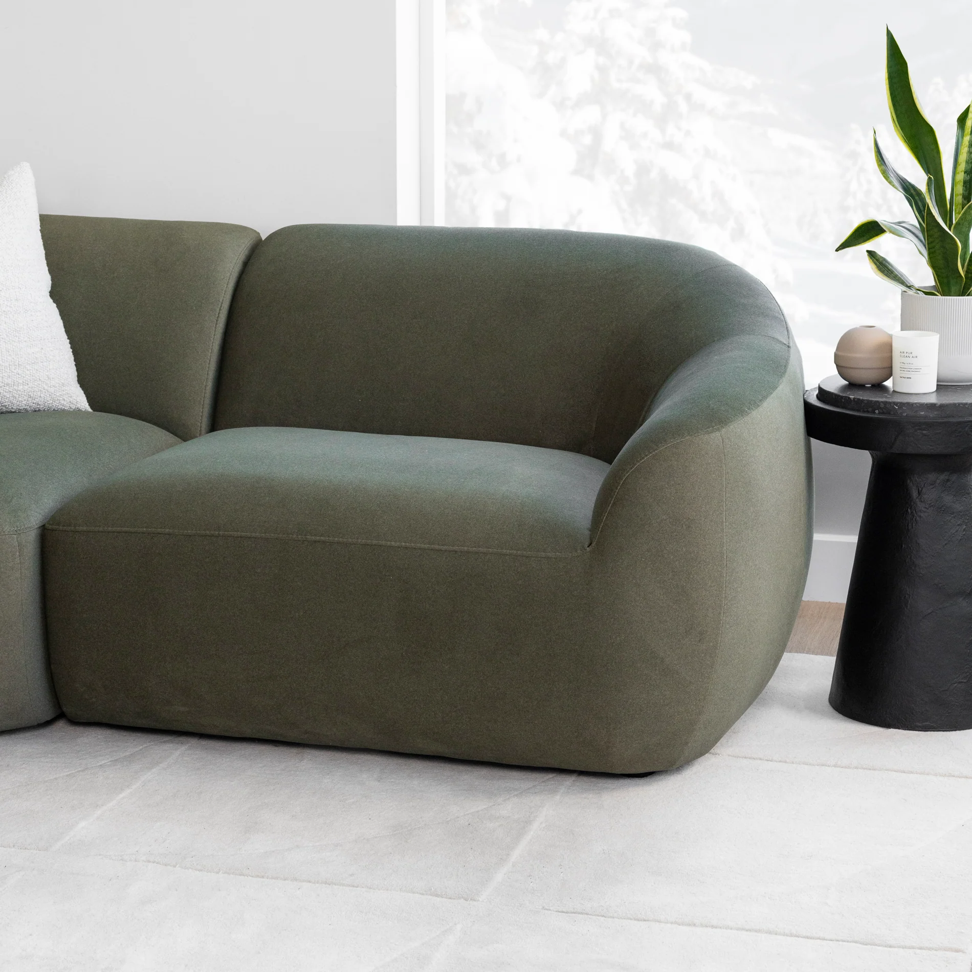 Modulaire en tissu vert feutré - Lowell - Image 5