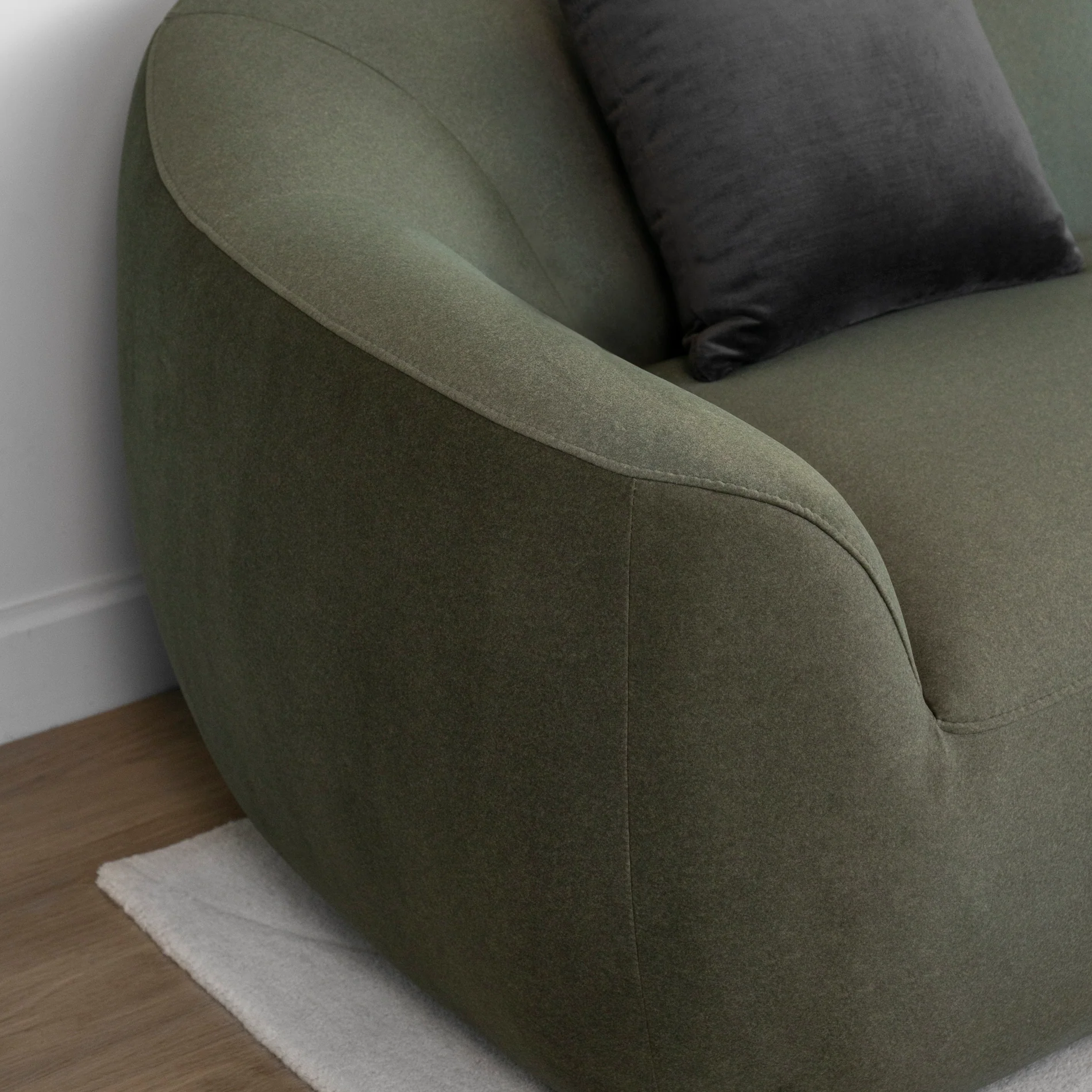 Modulaire en tissu vert feutré - Lowell - Image 7
