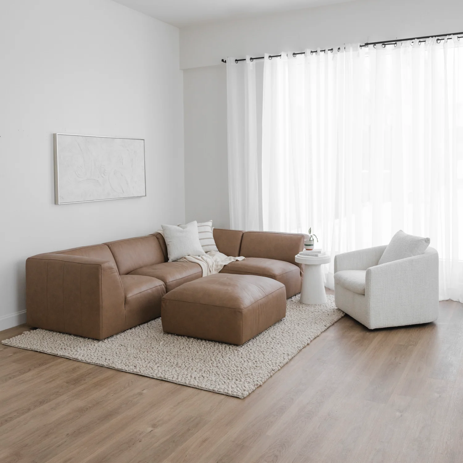 Modulaire en cuir café - Maverick - Image 11