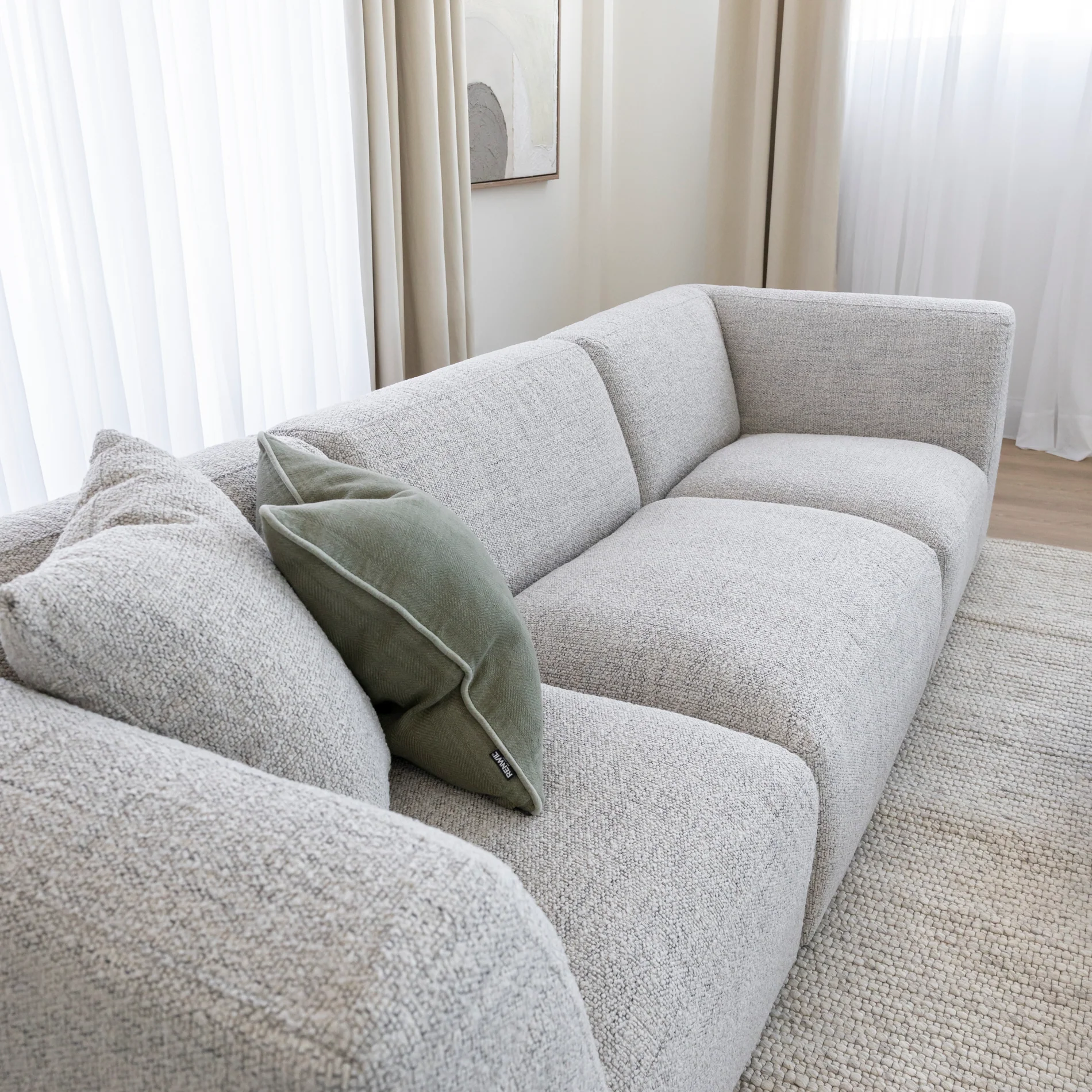 Modulaire en tissu bouclé gris - Maverick - Image 12