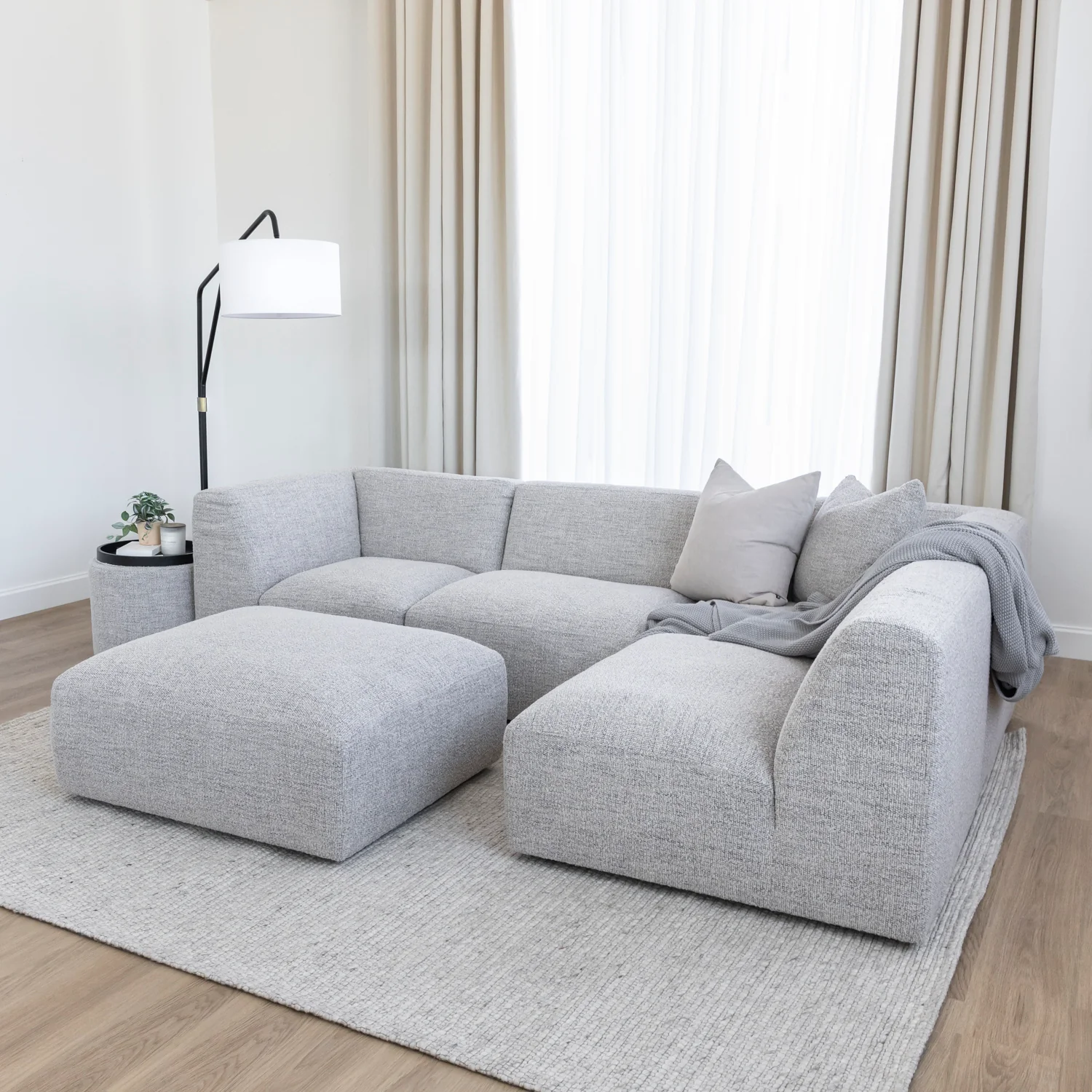 Modulaire en tissu bouclé gris - Maverick - Image 5