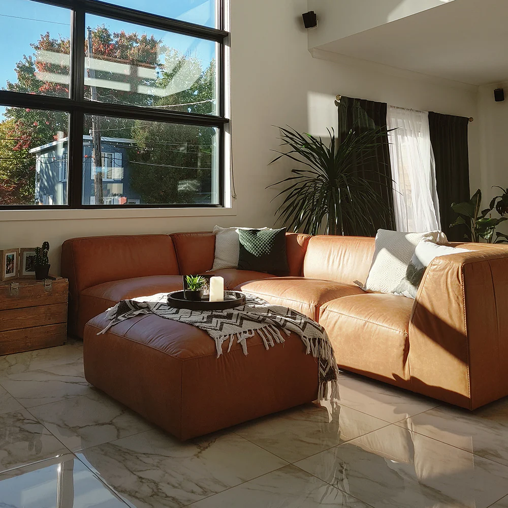 Modulaire en cuir cognac - Maverick - Image 3