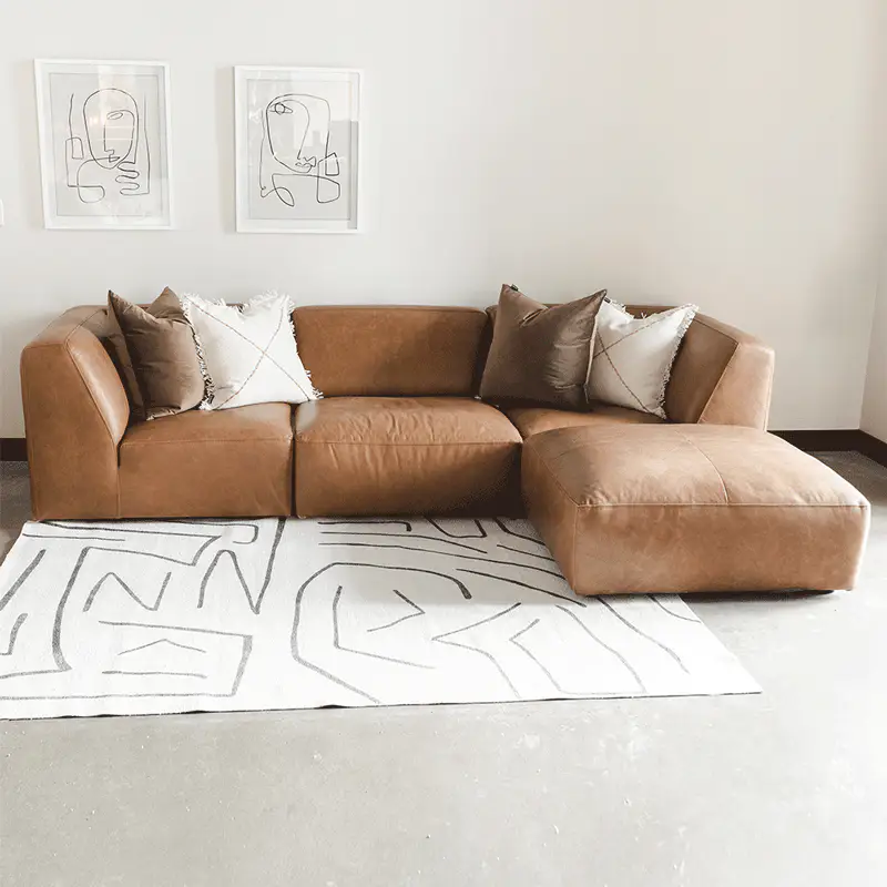Modulaire en cuir cognac - Maverick - Image 4