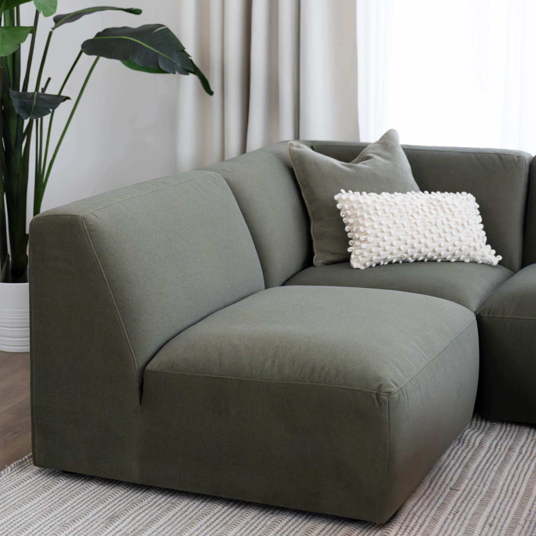 Modulaire en tissu vert feutré - Maverick - Image 3