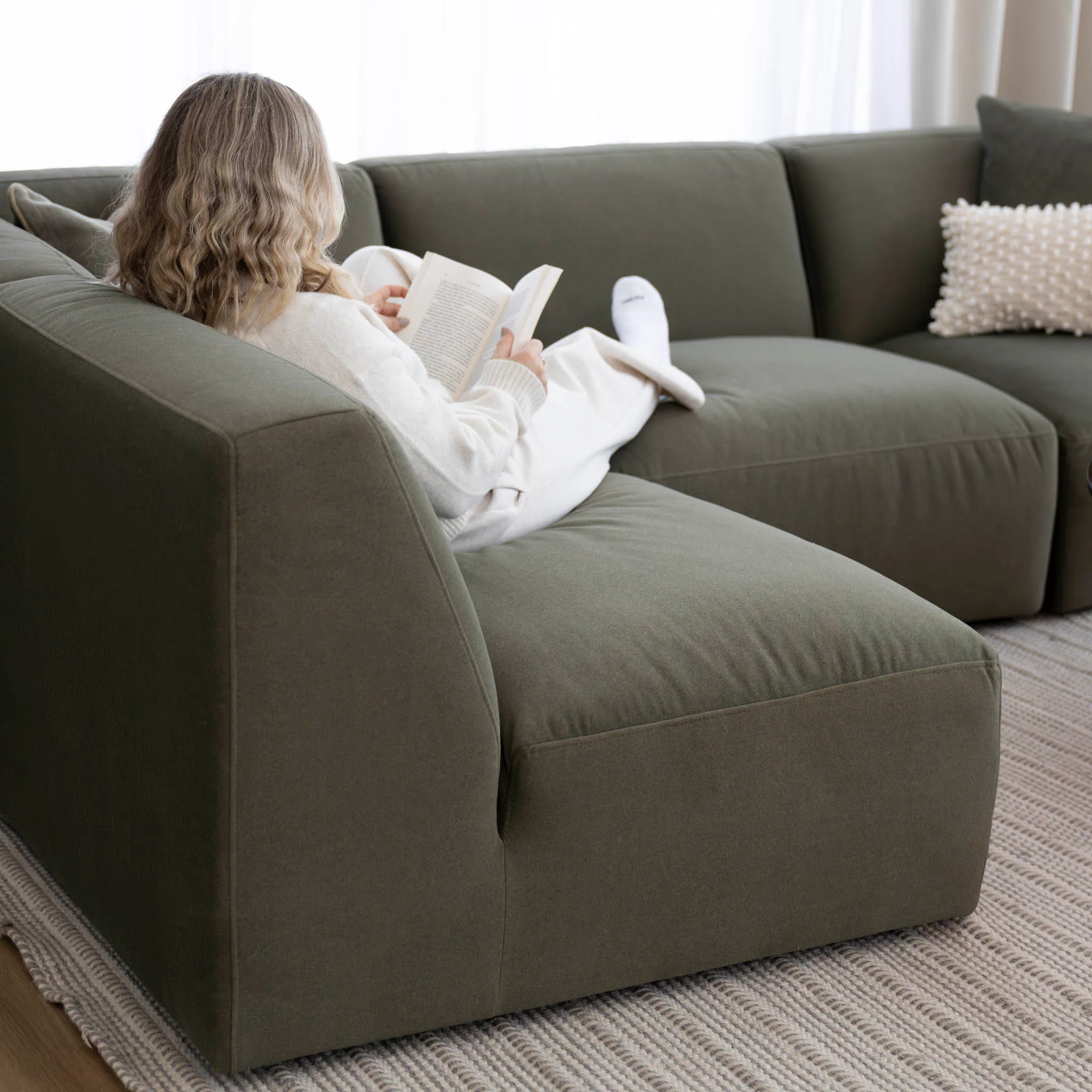 Modulaire en tissu vert feutré - Maverick - Image 6