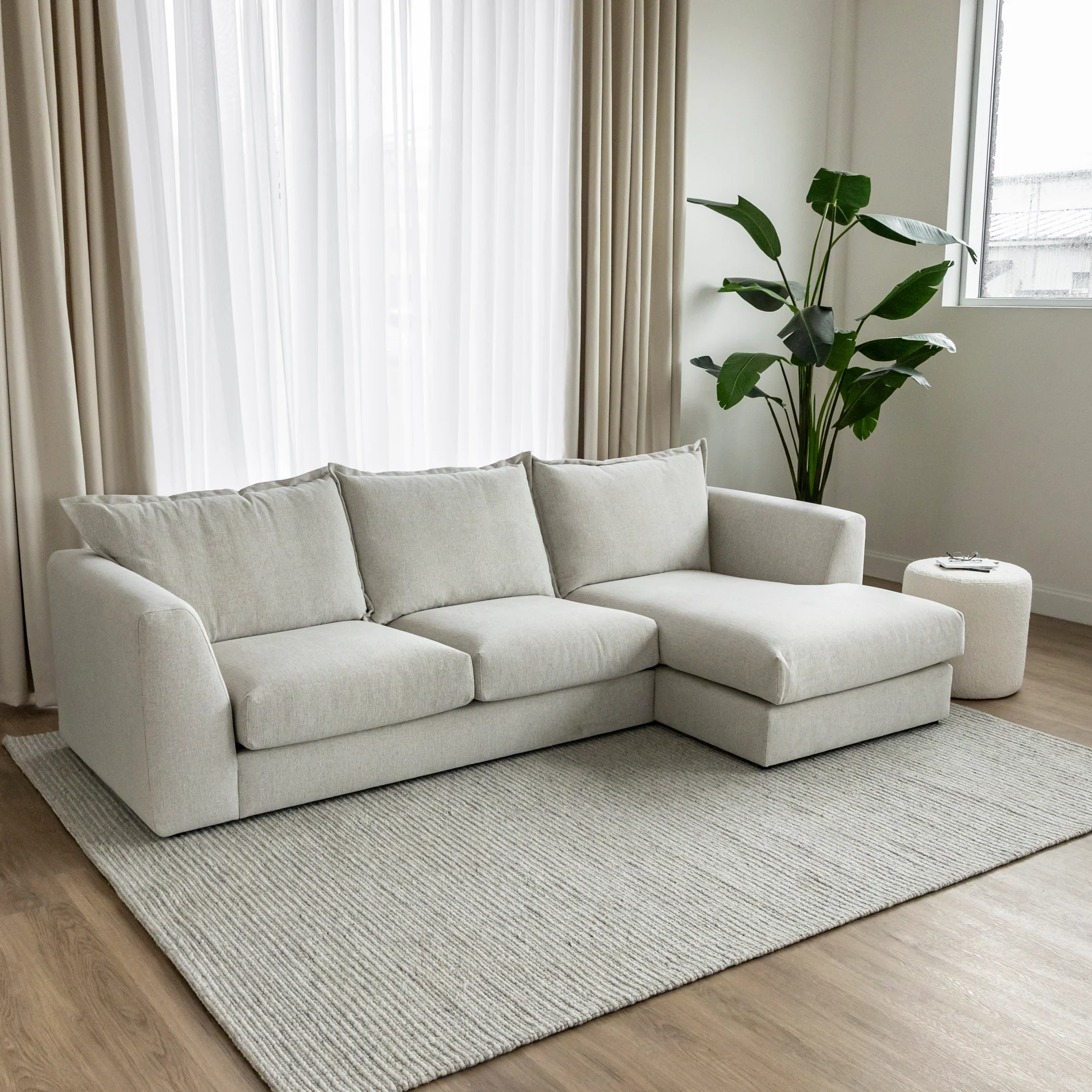Modulaire en tissu greige pâle - Milan - Image 3